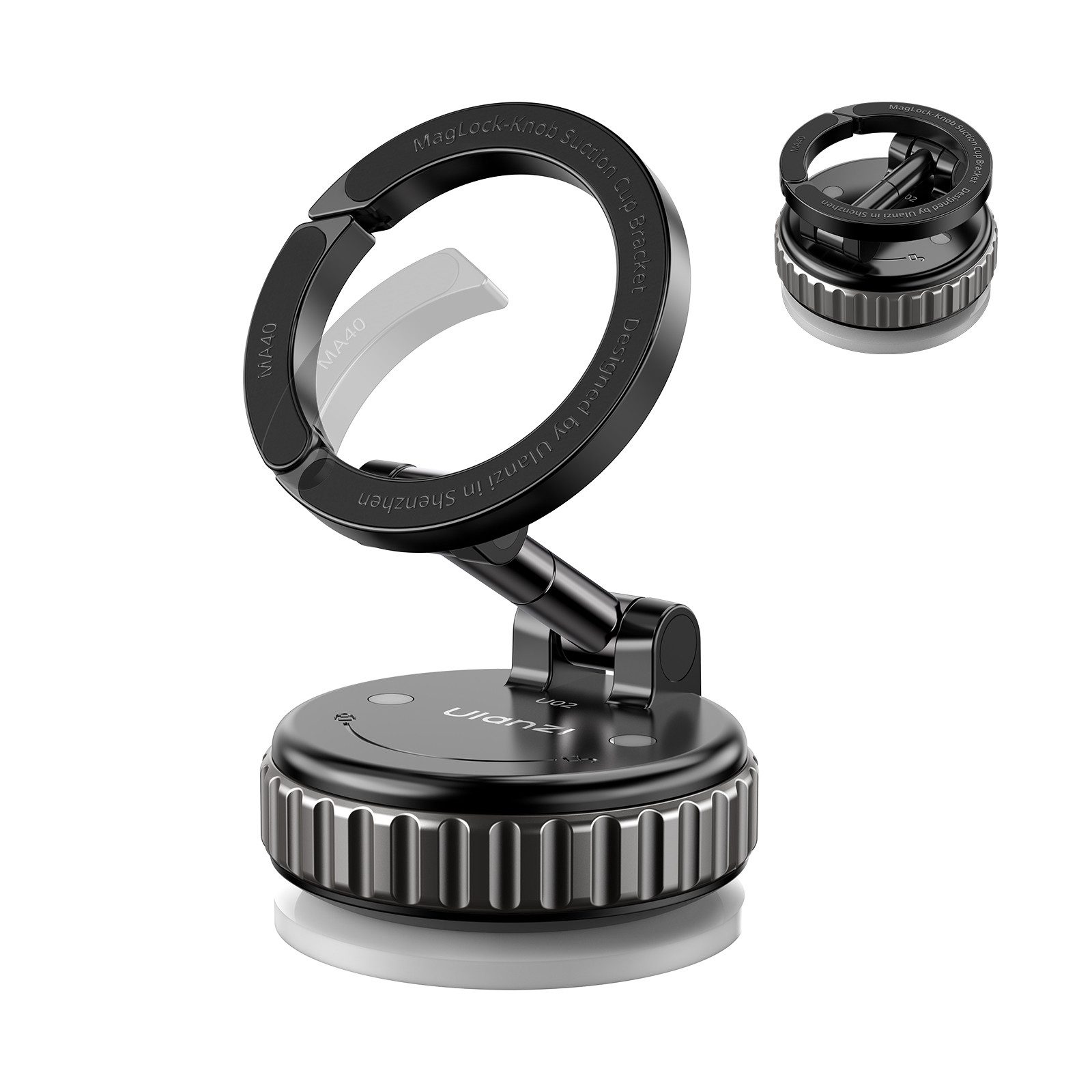 ULANZI Handy-Halterung Ulanzi MA40 MagLock Saugnapf-Halterung für iPhone & Android