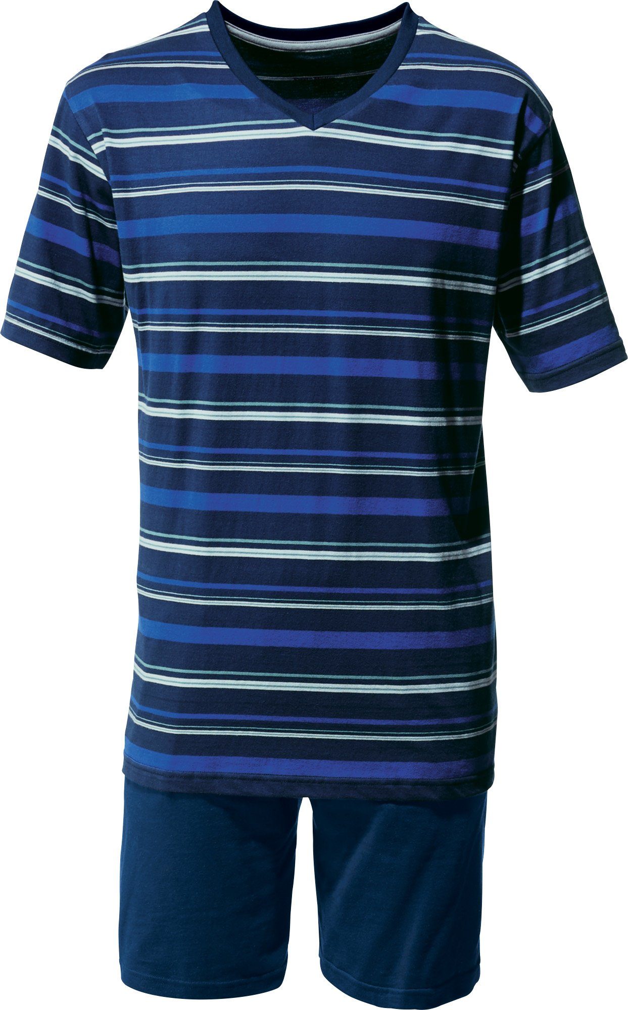 Erwin Müller Pyjama Herren-Shorty Single-Jersey Streifen günstig online kaufen