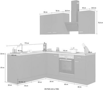 OPTIFIT Winkelküche Parma, mit E-Geräten, Stellbreite 215x175 cm