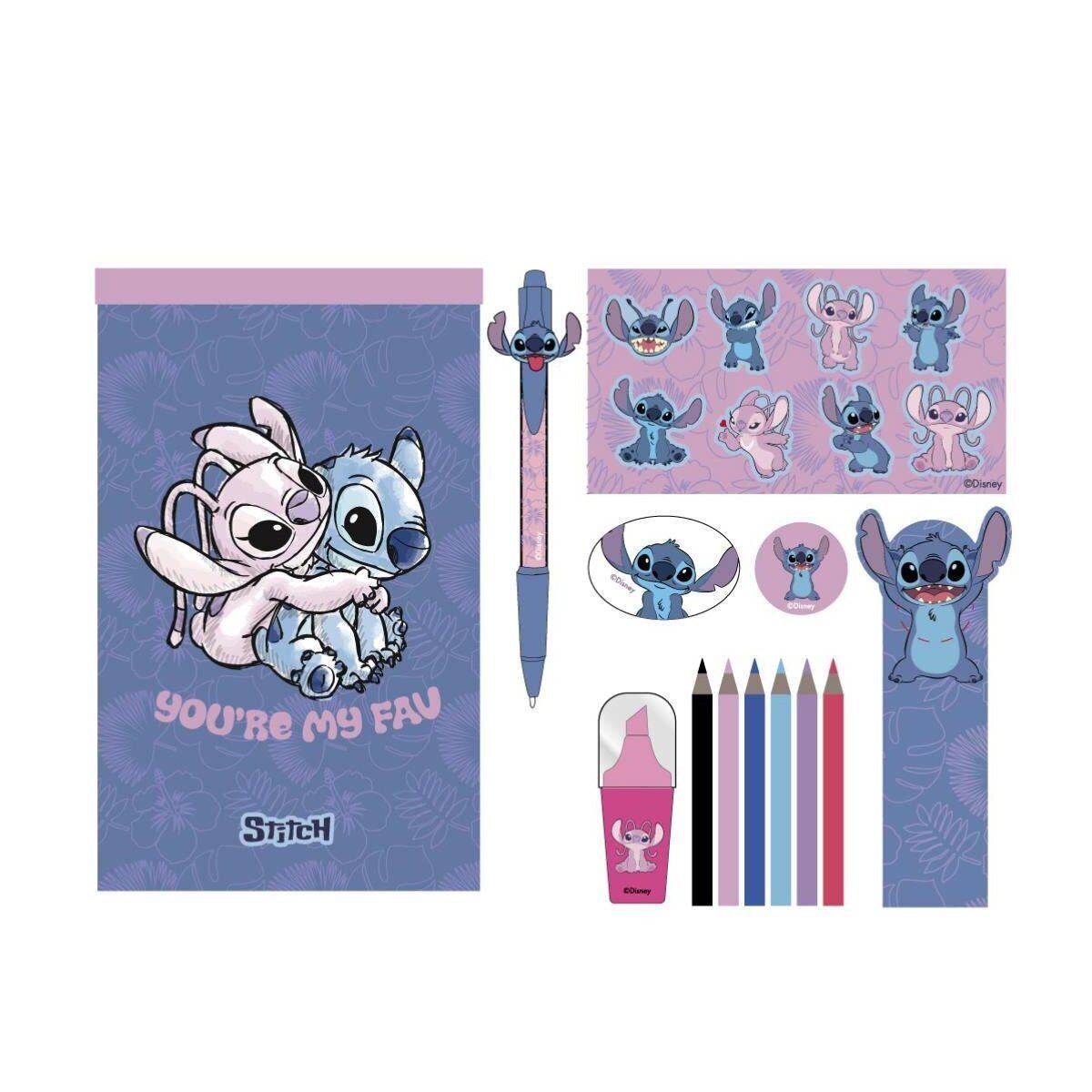 Disney Kreativset Lilo & Stitch Geschenkset mit Buntstiften & Schreibzubehör