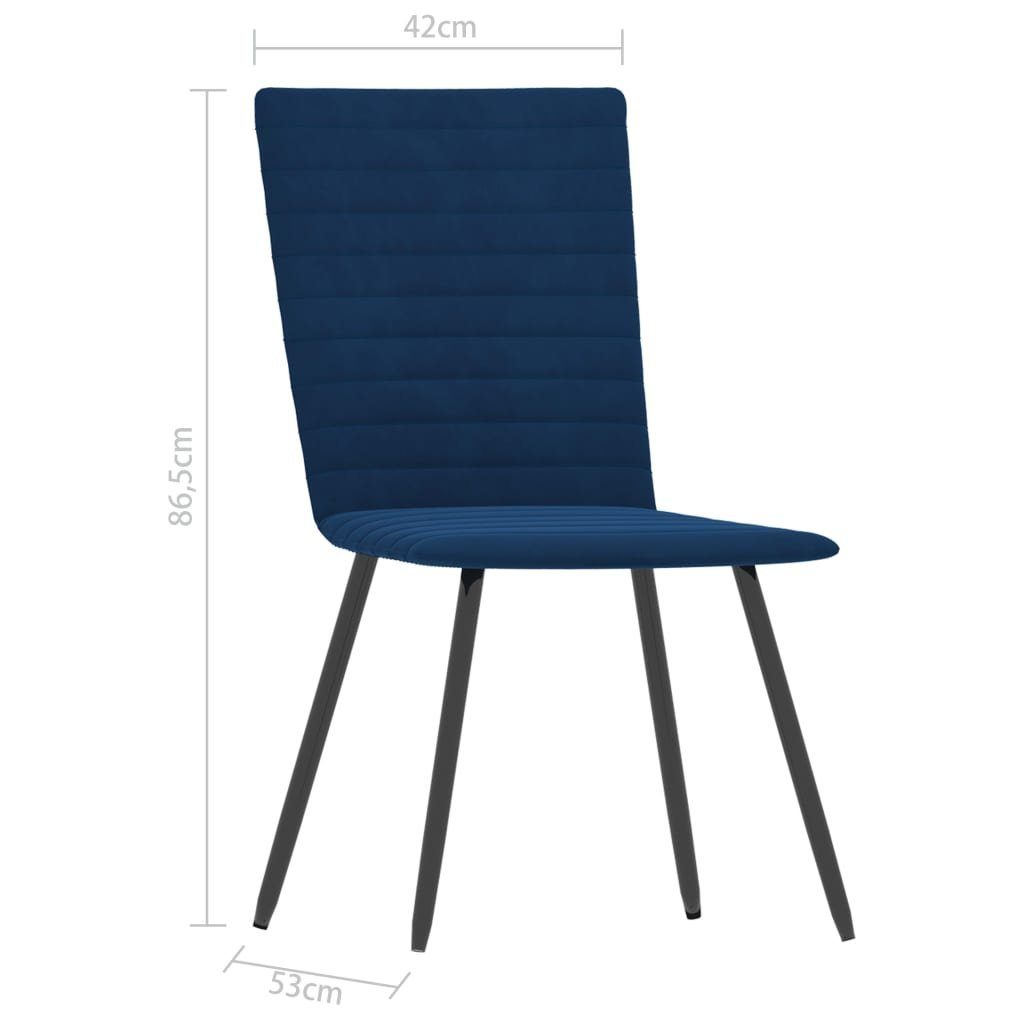 Esszimmerstuhl (2 Blau Blau 2 | Stk. St) Esszimmerstühle Blau Samt vidaXL