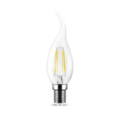GTV LED-Leuchtmittel E14 LED Filament Leuchtmittel Kerzenform Birne 4W, E14, 1 St., Kaltweiß, LED Leuchtmittel E14 Filament Flamme Kerzenform C35T 4W 400 Lumen