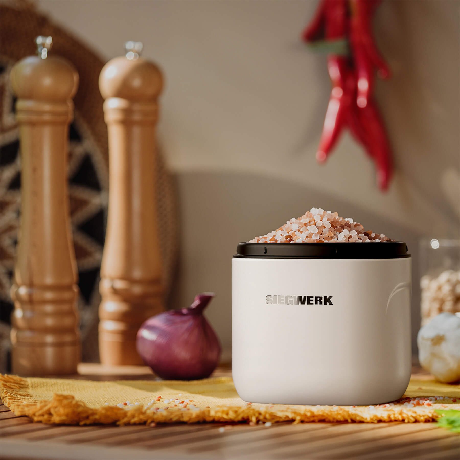 SIEGWERK Vorratsdose SIEGWERK - CUBO S 0,85l aus Metall kombinierbar, Stahlblech pulverbeschichtet