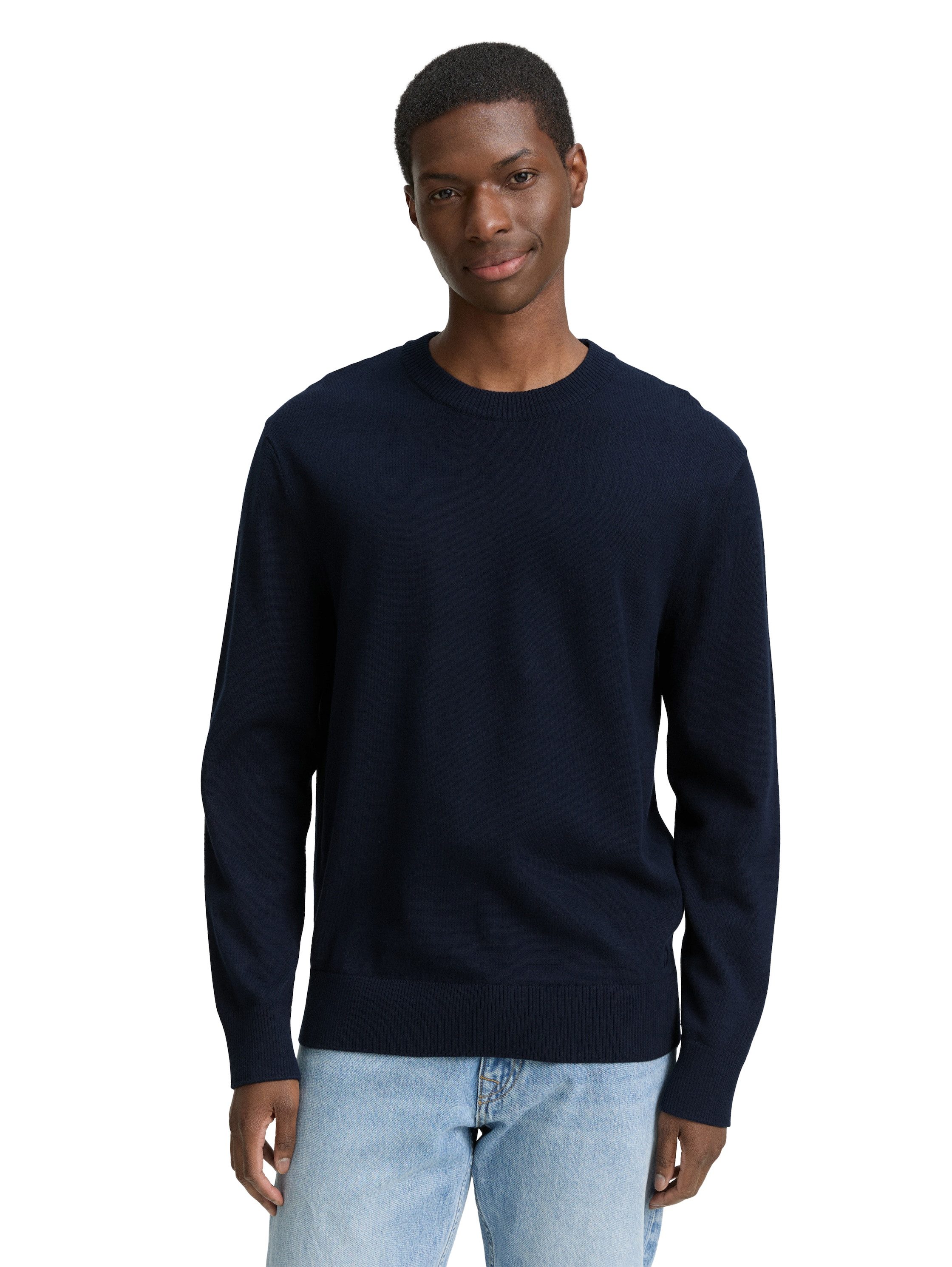 TOM TAILOR Denim Strickpullover in melierter günstig online kaufen