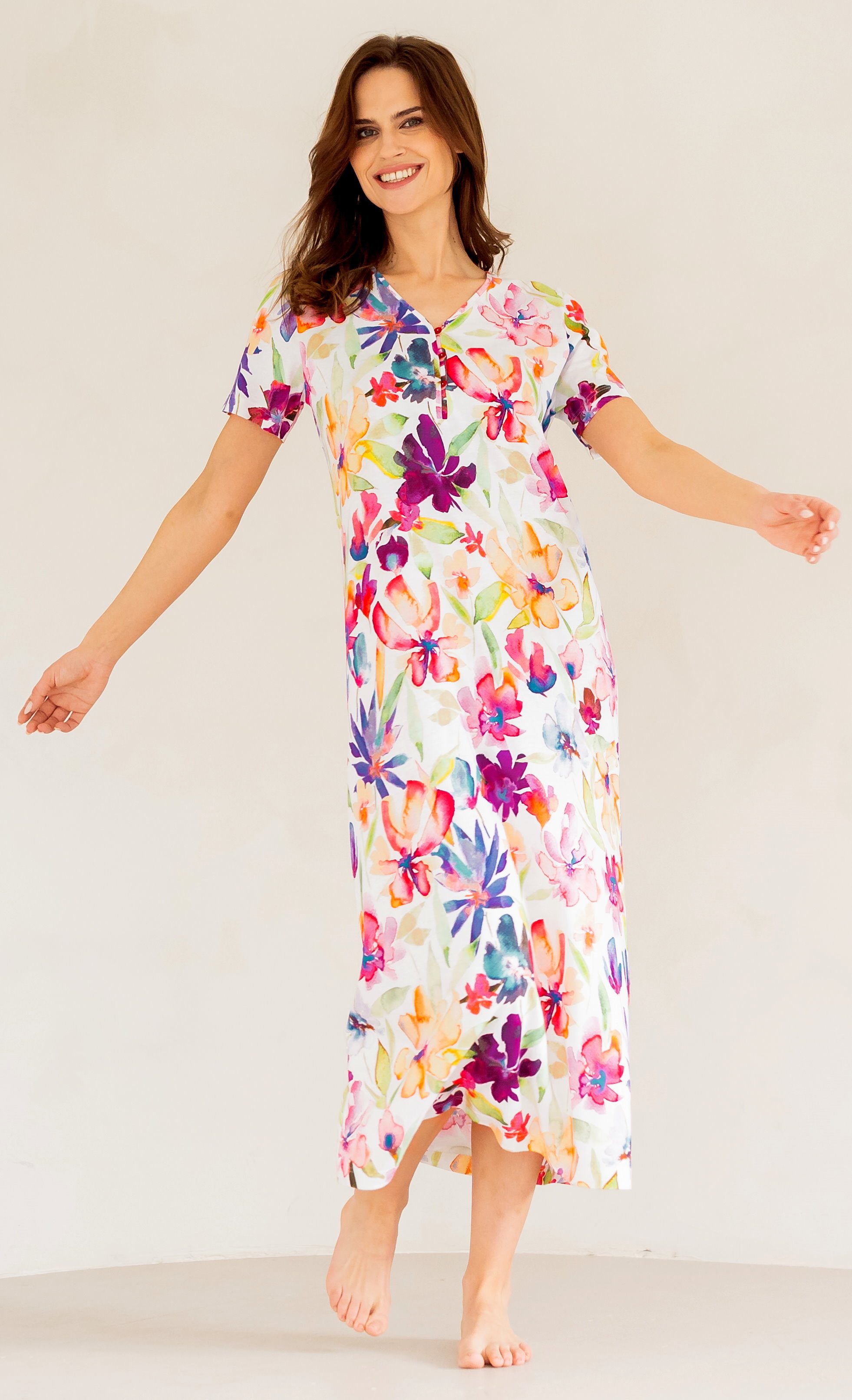 HUTSCHREUTHER Nachthemd Modisches Damen Schlafshirt lang (1-tlg) Modisches Design