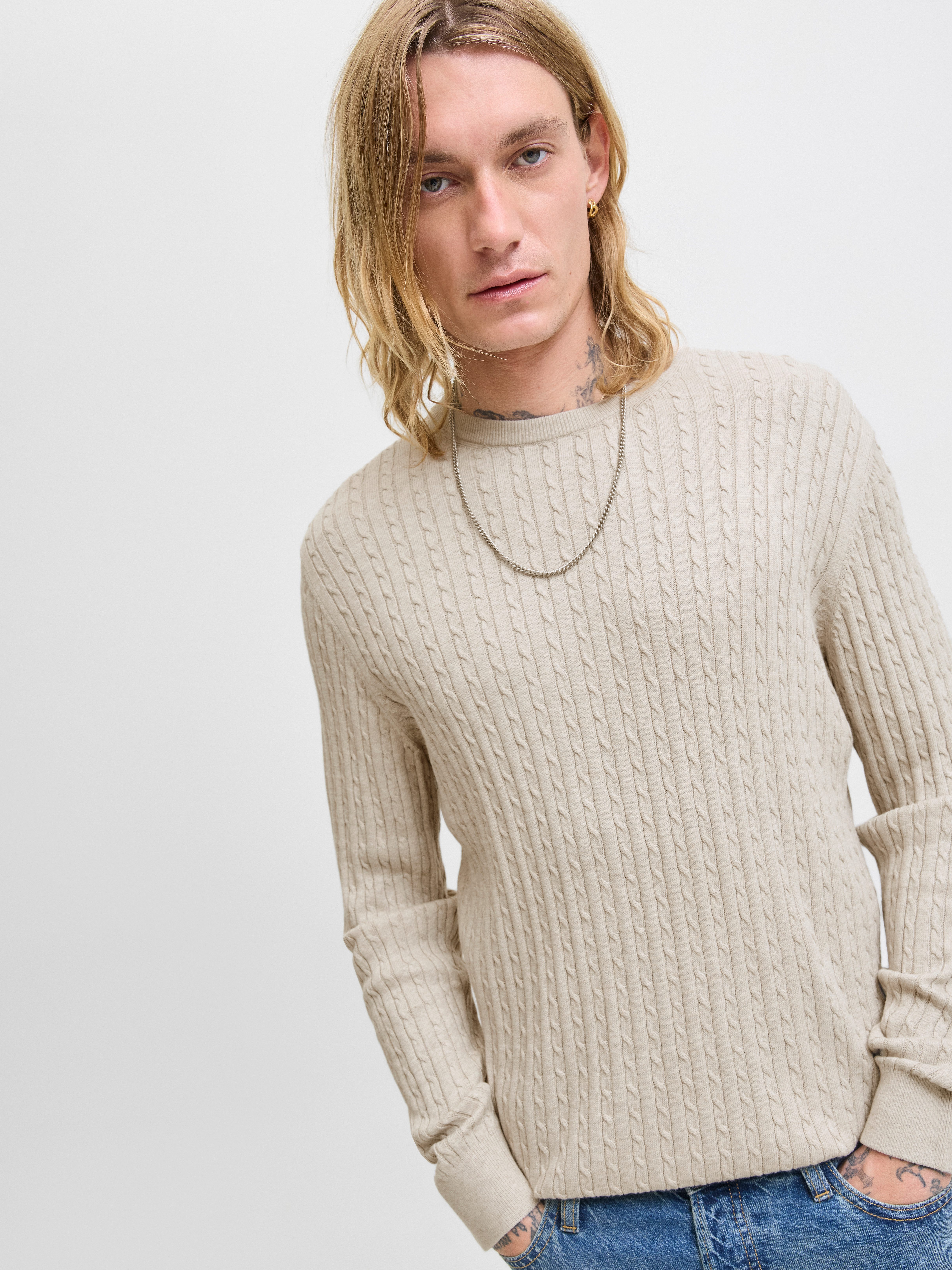 Jack & Jones Strickpullover JJEEMIL KNIT CABLE CREW NECK NOOS günstig online kaufen