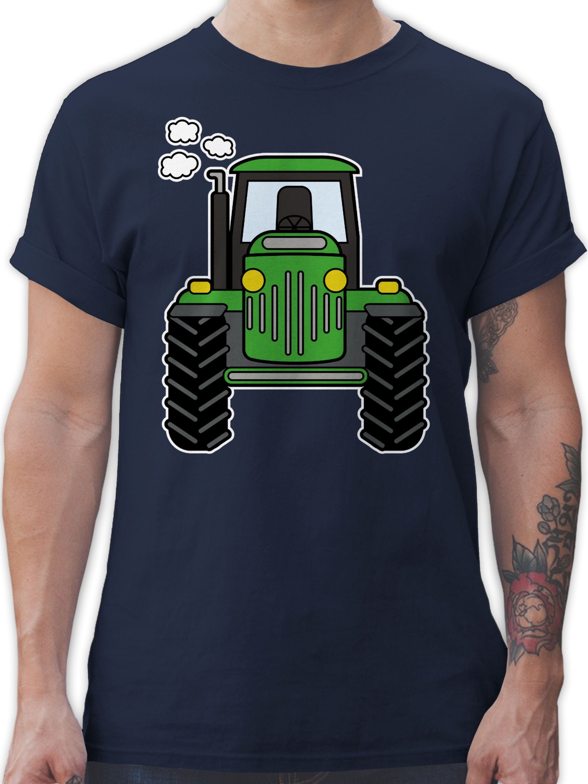 Shirtracer T-Shirt Traktor Trecker Landwirte Bauern Geschenk Bulldog Landwirtschaft Traktor 01 Navy Blau