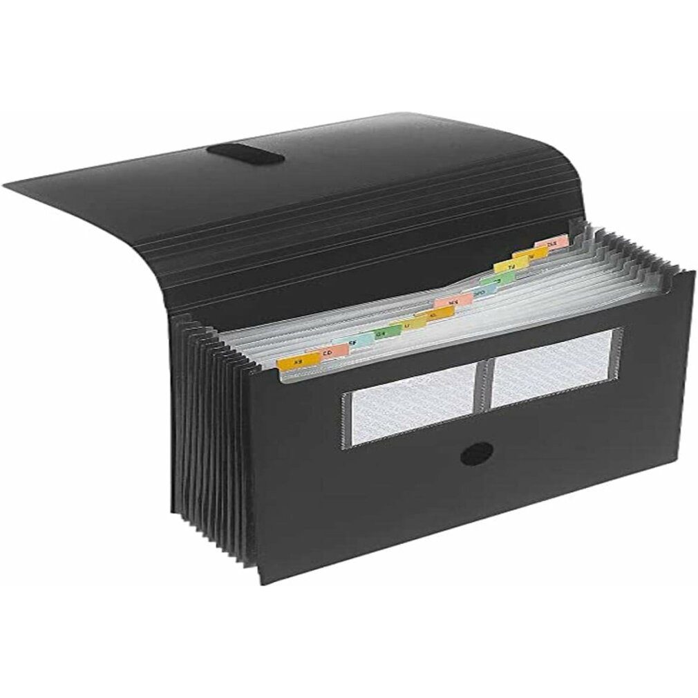 FOLDERSYS Fächermappe Fächermappe 12 Fächer schwarz günstig online kaufen
