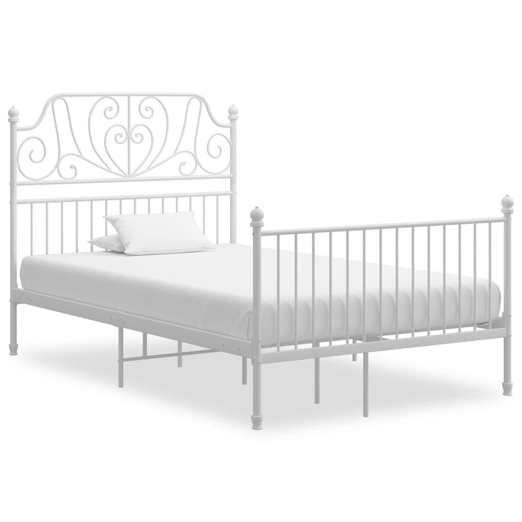 furnicato Bettgestell Weiß Metall 120x200 cm günstig online kaufen