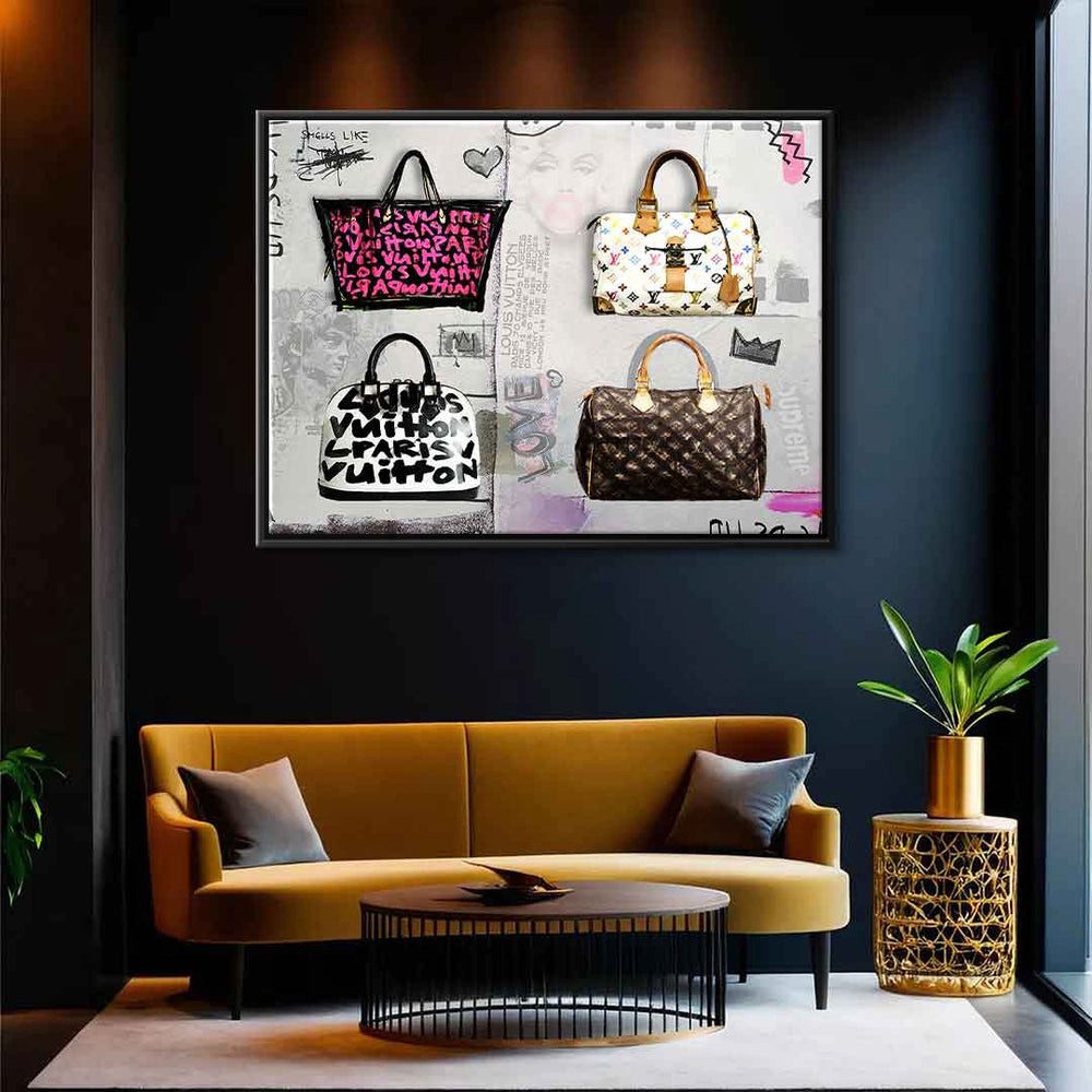DOTCOMCANVAS® Leinwandbild Louis Vuitton, Leinwandbild Louis Vuitton Handtasche Mode Fashion Wandbild