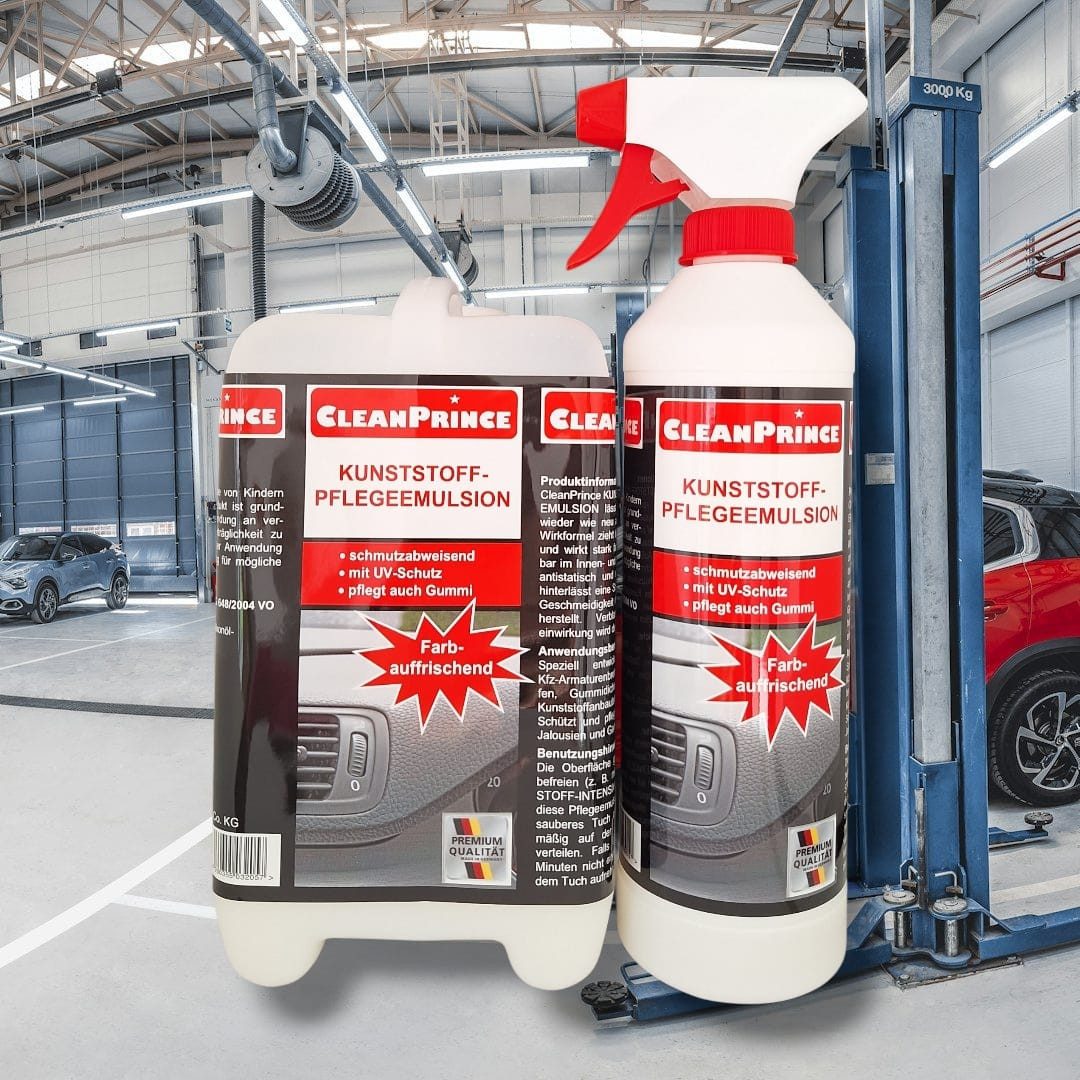 CleanPrince Kunststoffpflege Emulsion Milch CP100240 Cockpitpflege Cockpit-Reiniger (wirkt antistatisch und schmutzabweisend)