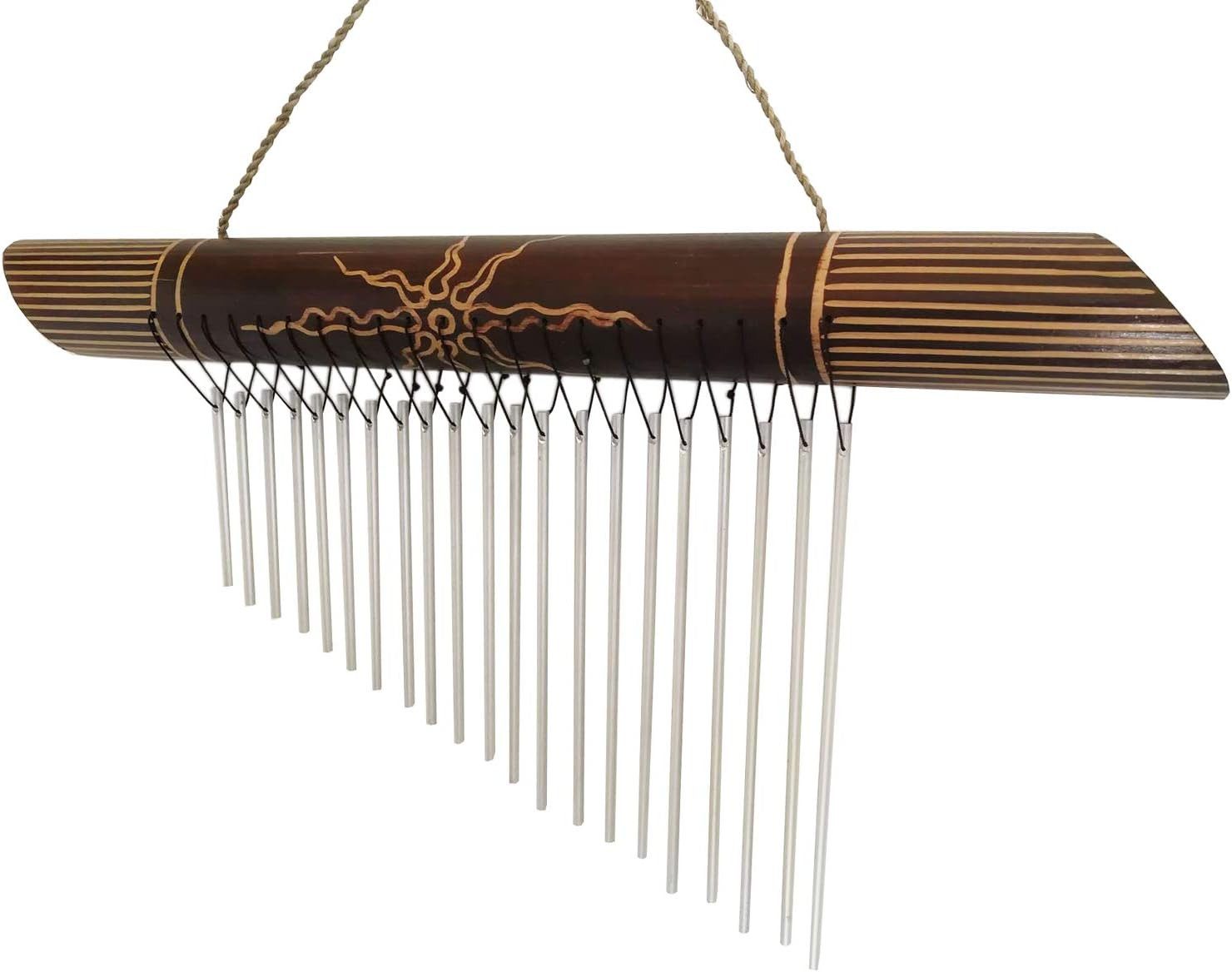 Wogeka Windspiel Klangspiel Bambus Metall heller Klang Feng Shui Windspiel Bali