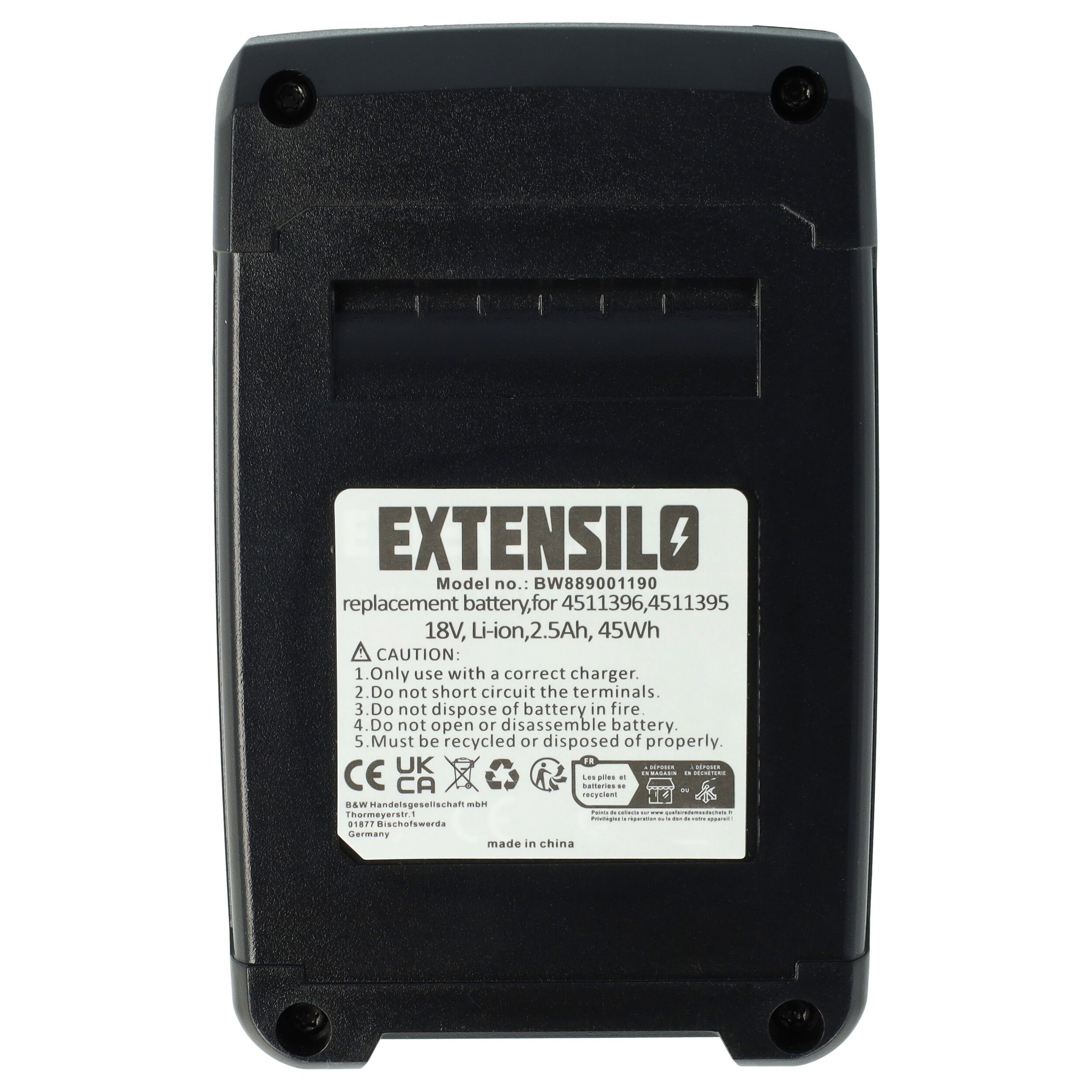 kompatibel Extensilo mit TE-OS 2500 V) 18/150 mAh Li-Ion Akku (18 TE-OS 18/230, Einhell