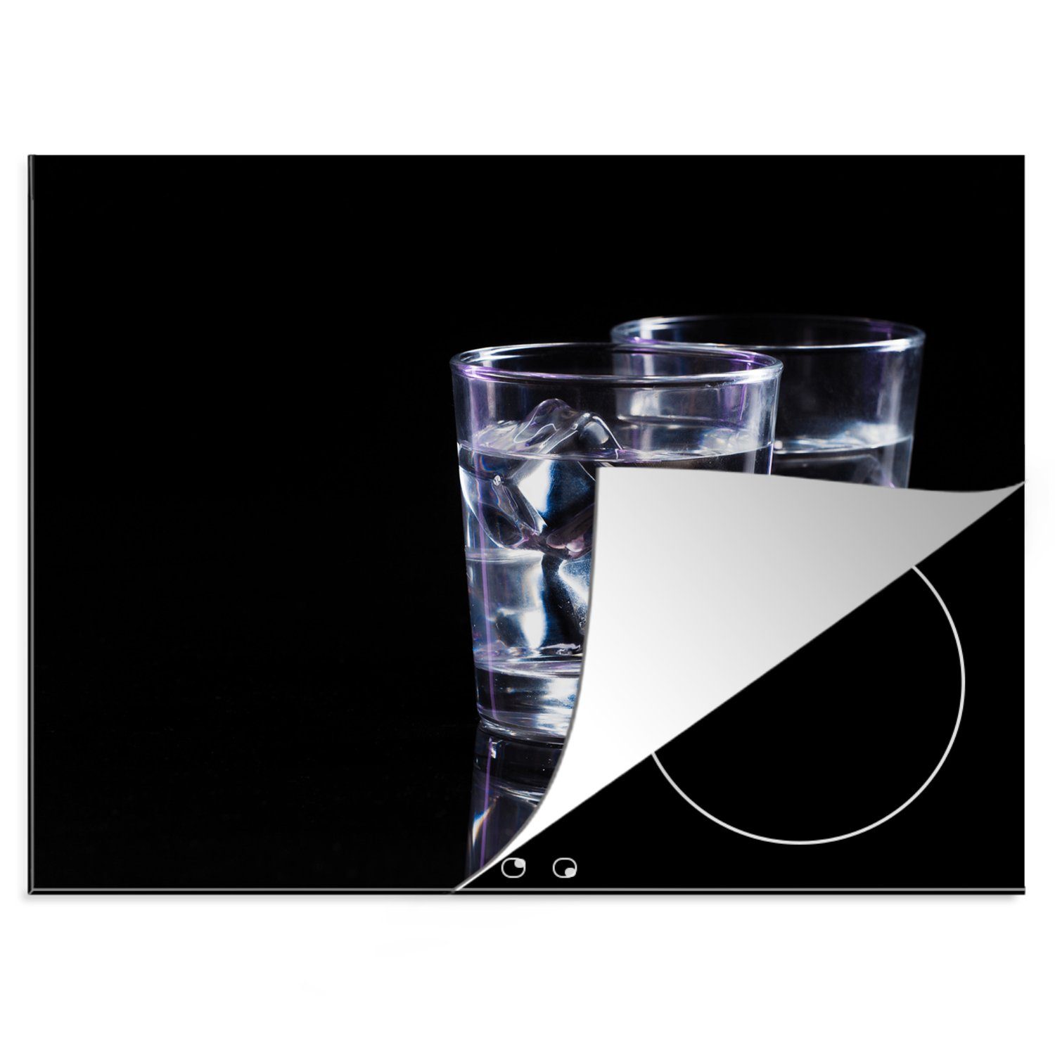 MuchoWow Herdblende-/Abdeckplatte Induktionsschutz - Gläser - Getränke - Eiswürfel, Vinyl, (1 tlg), 60x52 cm, Mobile Arbeitsfläche nutzbar, Ceranfeldabdeckung