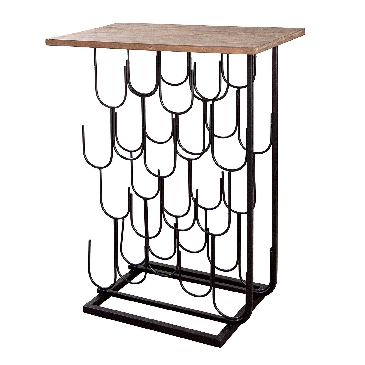 GILDE Weinregal Regal XENIA - schwarz - Eisen - Höhe 87cm x Breite 60cm - 18 Flaschen, 1x Weinregal, Weinboard - Flaschenhalter - Regalsystem für Wein