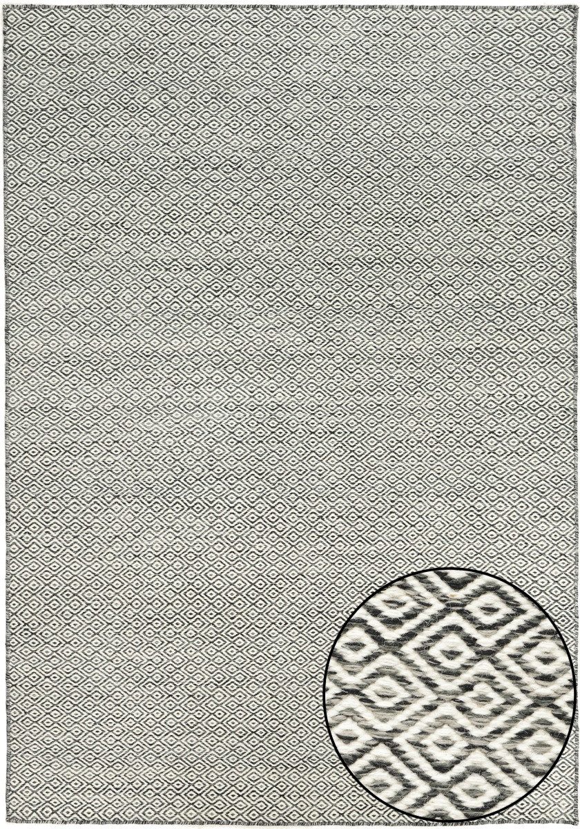 Carpet Avenue Teppich Kelim Lyza - Schwarz / Grau 230x160, Rechteck, Höhe: 4 mm