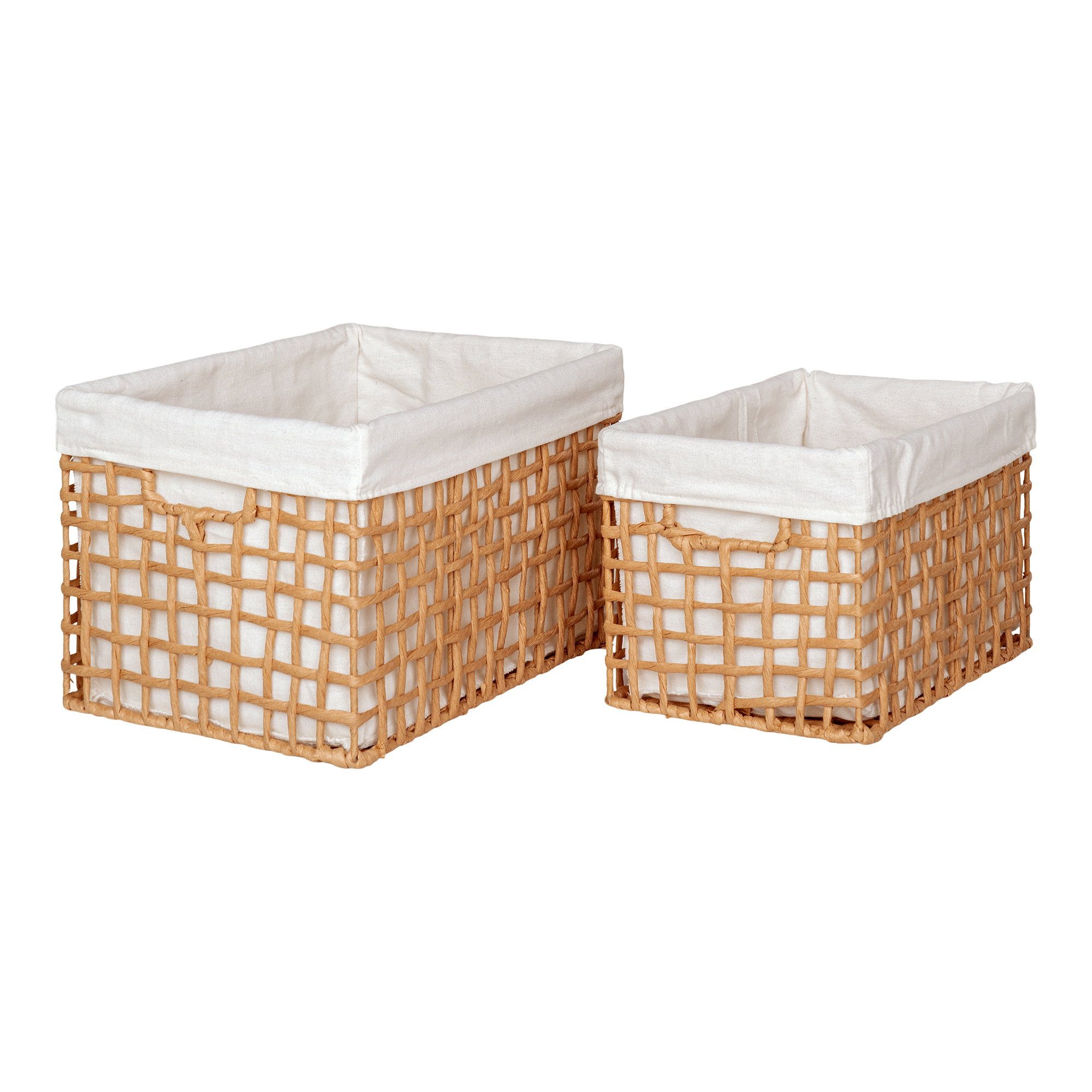 Aufbewahrungskorb Bustelo Körbe Set 2-teilig 30/35 x 20/25 x 19/22 cm Natur