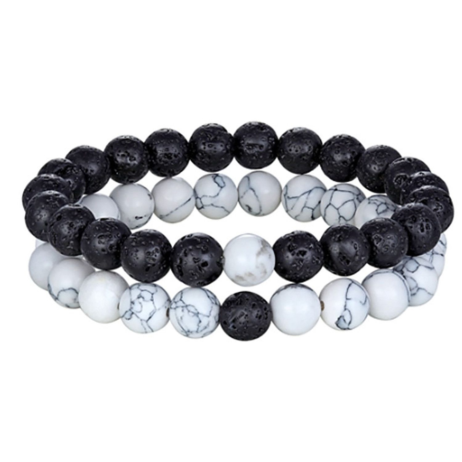 The Beauty House Armband Lavastein Naturstein Armband mit schwarzen Lava Pe günstig online kaufen