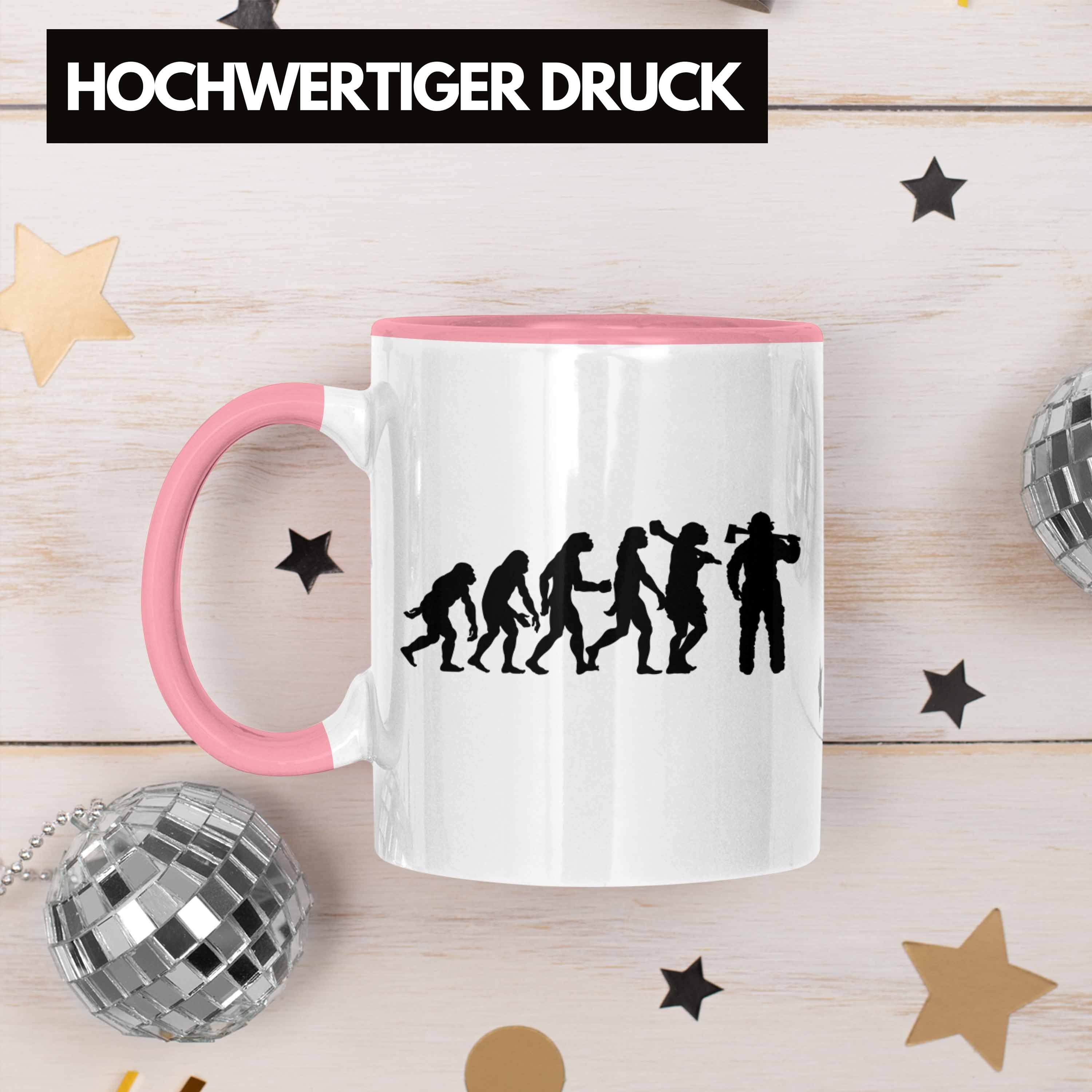 Spruch Männer Trendation Feuerwehr Trendation für Tasse Tasse Evolution Geburtstag - Feuerwehrmann Geschenk Rosa