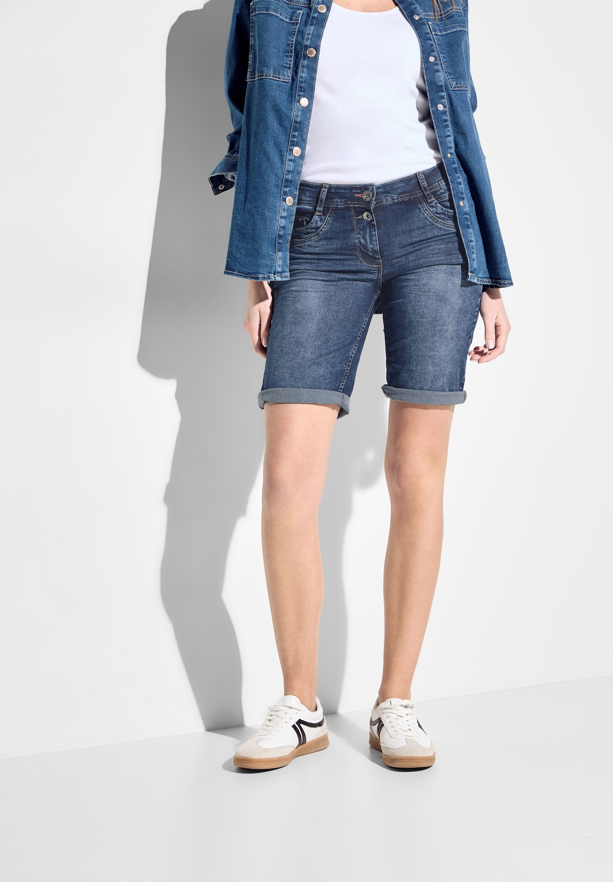 CECIL Gerade Jeans softer Materialmix