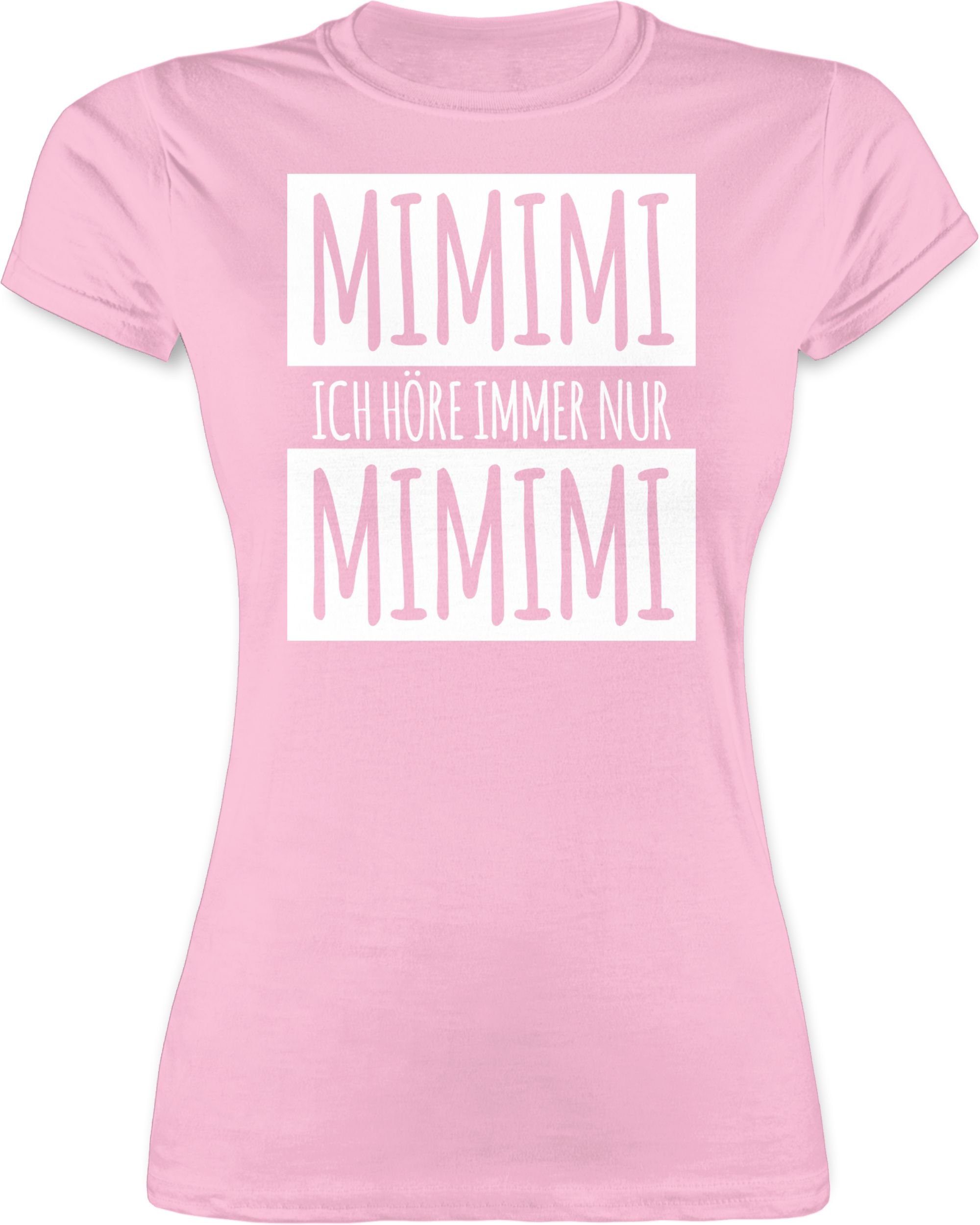 Damen Shirts Shirtracer T-Shirt Ich höre immer nur Mimimi Weiss - Sprüche Statement mit Spruch - Damen Premium T-Shirt (1-tlg) S