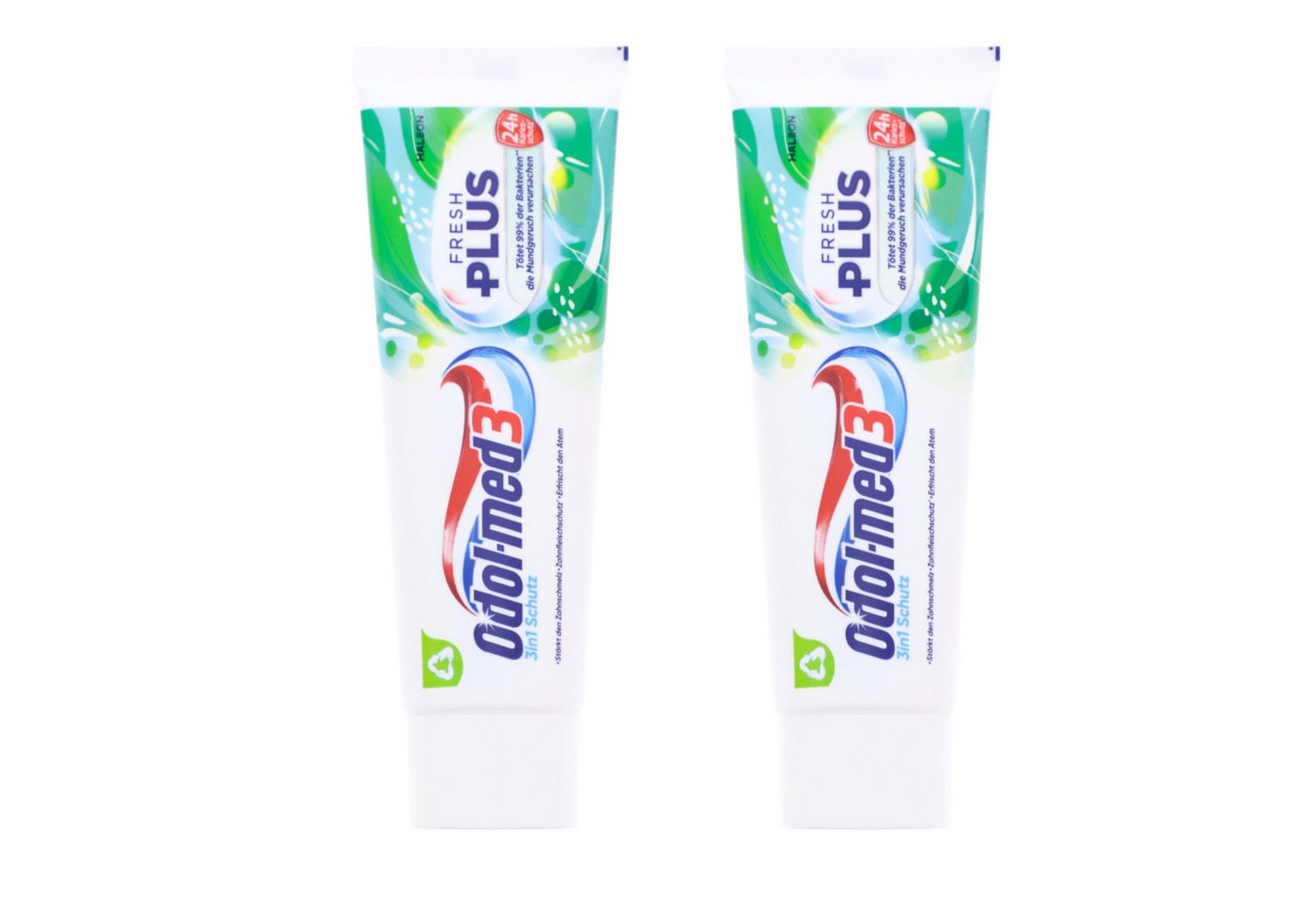 Odol Zahnpasta 2x Odol-med3 Fresh Plus Zahnpasta Zahncreme je 75ml 3in1 Schutz Minzig