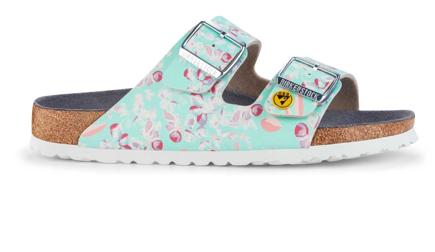 Birkenstock Arizona ESD BF Pantolette mit Blumenmuster günstig online kaufen