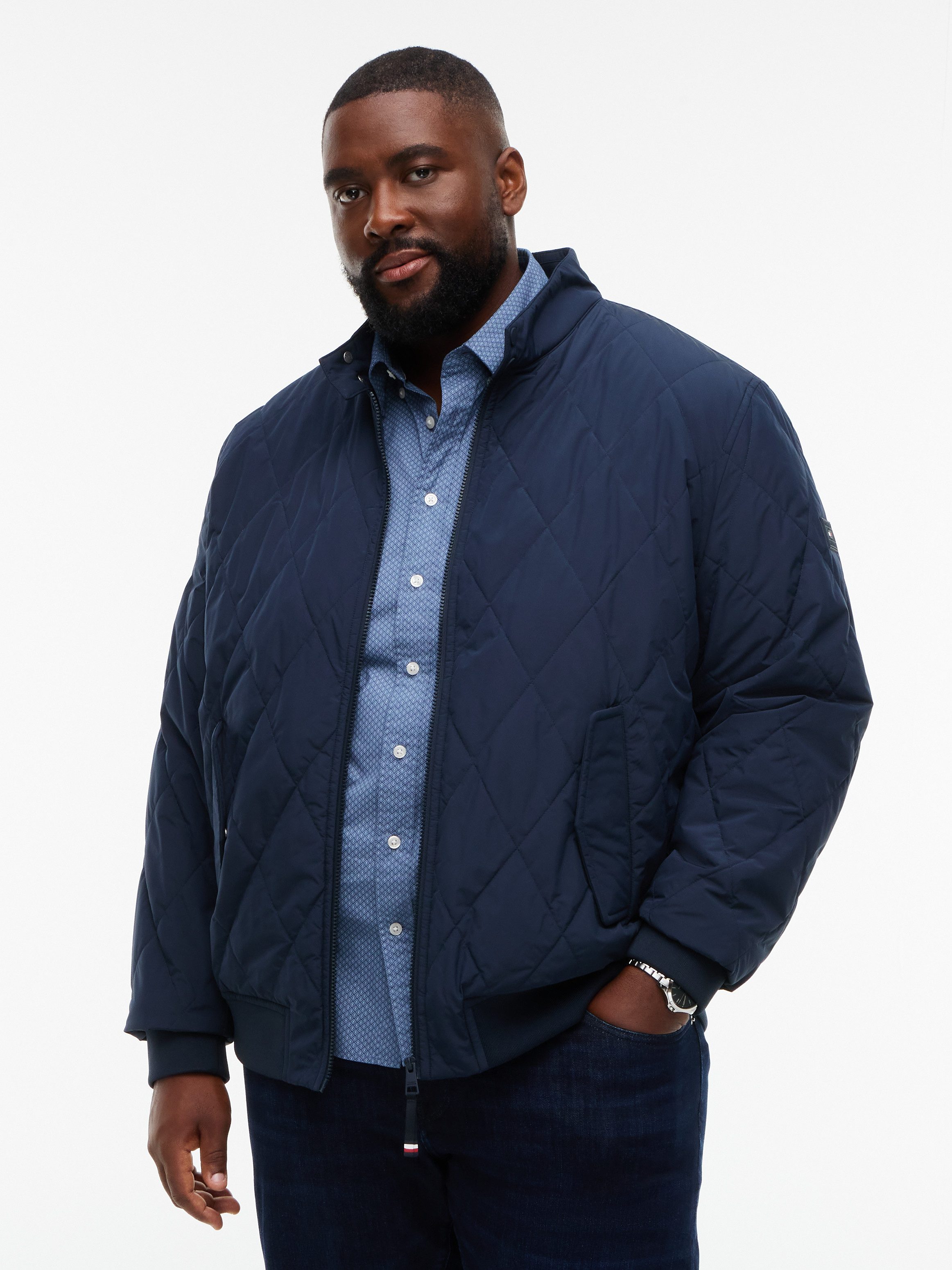 Tommy Hilfiger Big & Tall Blouson BT-PACKABLE QUILTED HARRINGTON im Stepp-Design mit wasserabweisendem Finish