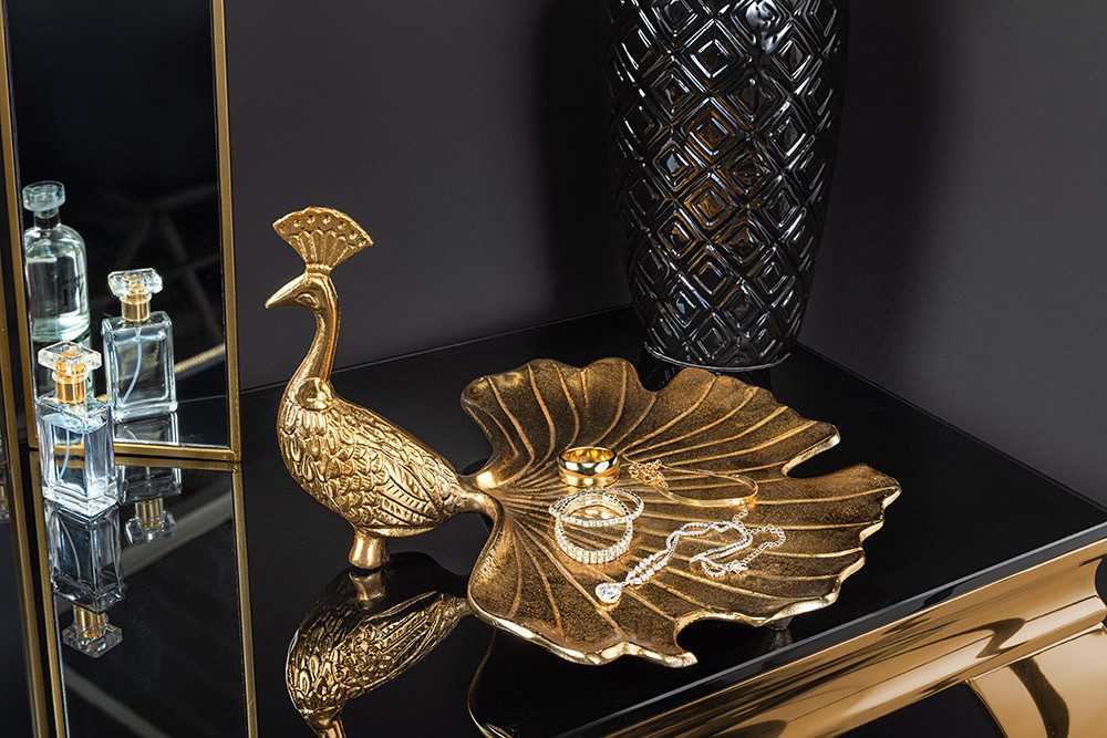riess-ambiente Dekoschale WILDLIFE PEACOCK 40cm gold · handmade Dekotablett günstig online kaufen