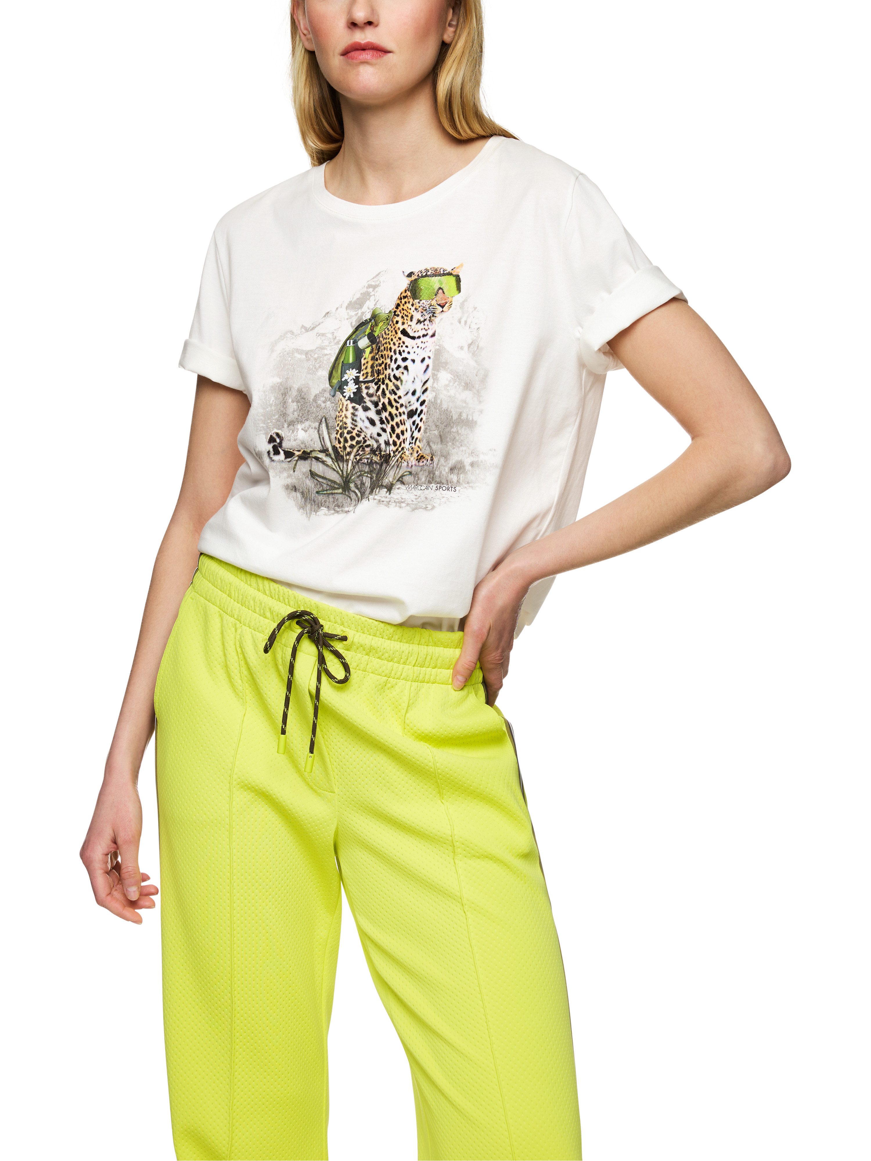 Marc Cain T-Shirt Leo Hike Premium Damenmode Rundhals, mit Leo-Print, gerad günstig online kaufen