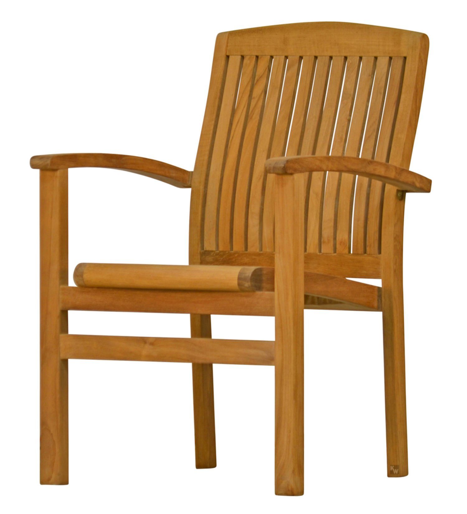 Kai Wiechmann Gartenstuhl Massiver Premium Teak Stapelsessel als wetterfester Holzsessel, ergonomisch geformter Teak Gartenstapelstuhl