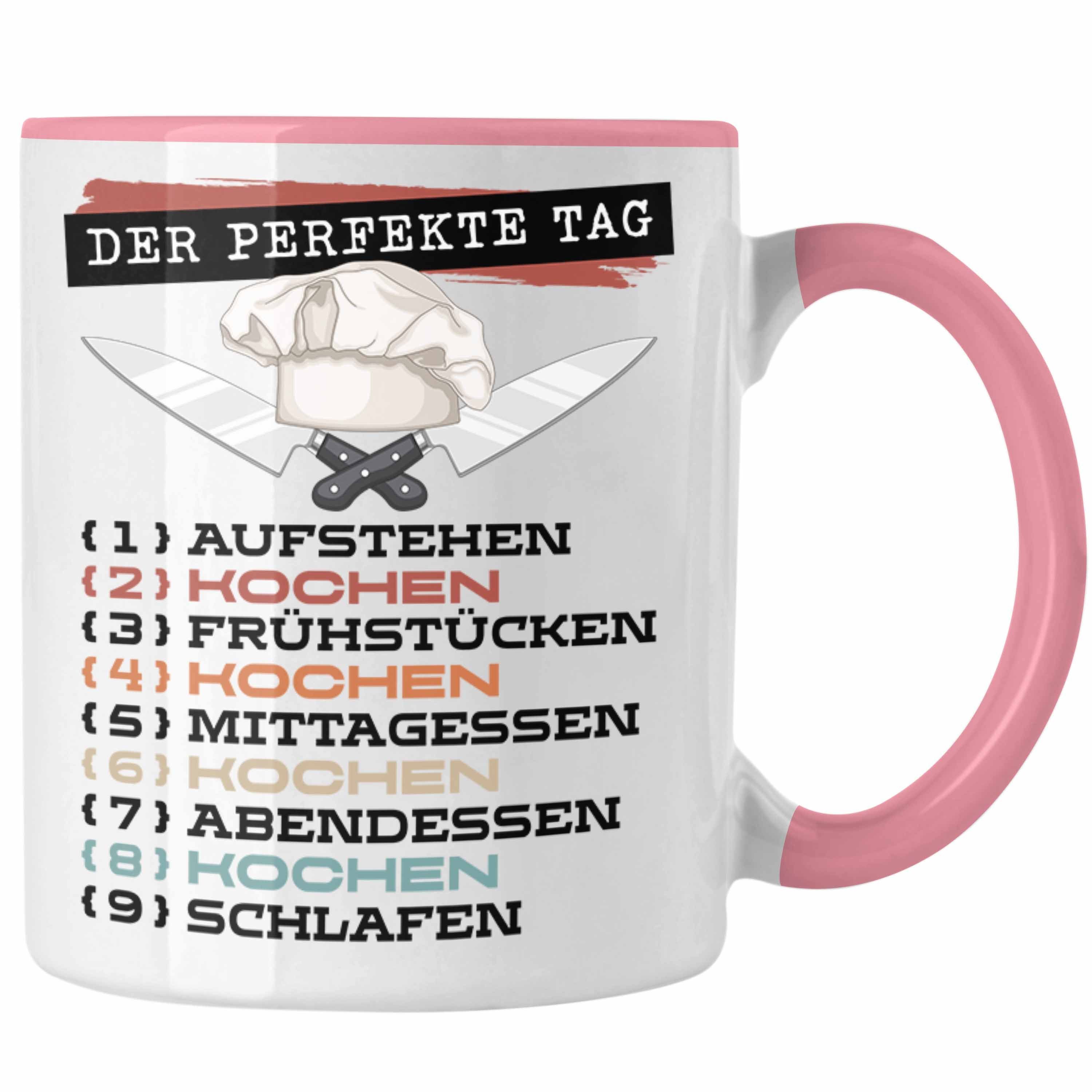Trendation Tasse Trendation - Koch Tasse Geschenk Becher Der Perfekte Tag Sterne Koch G Rosa | Teetassen