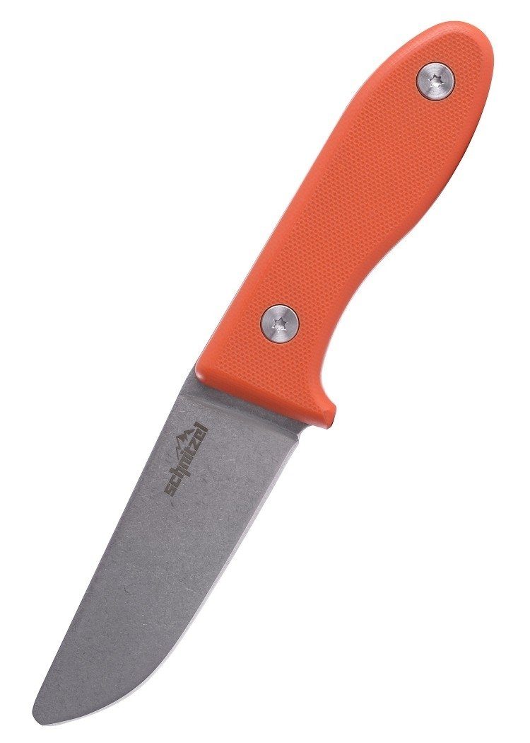 Universalmesser Schnitzel UNU Kinderschnitzmesser mit Orange G10 Griff