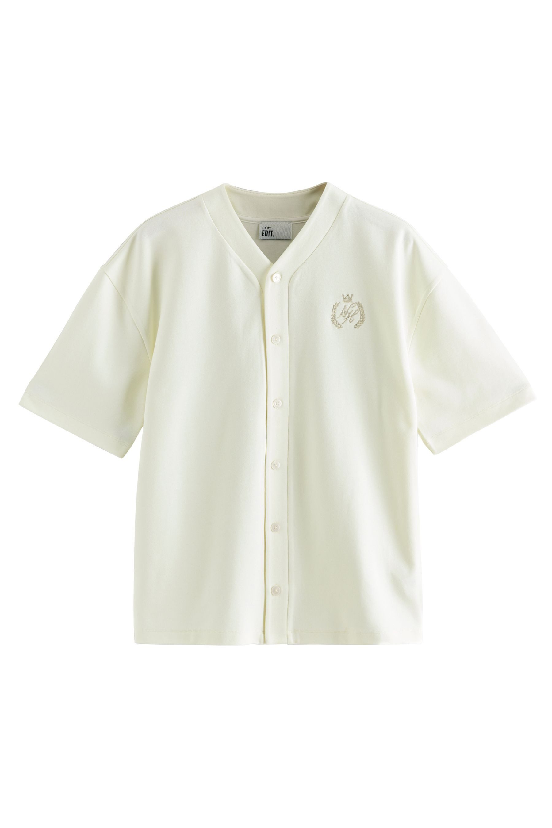 Next T-Shirt EDIT Genköpftes T-Shirt wie Baseball-Shirt (1-tlg)