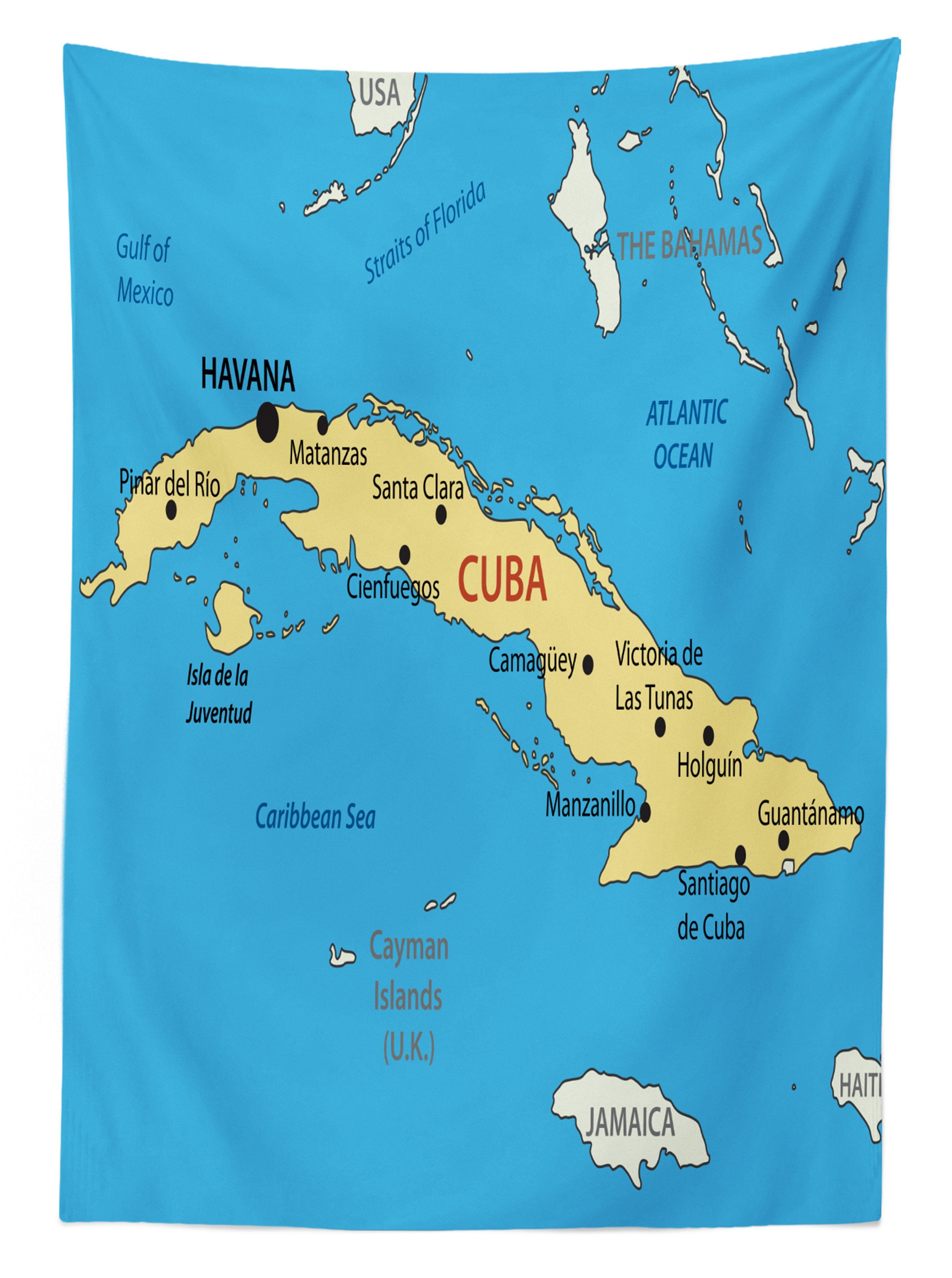 Klare Bereich Farben, Tischdecke Für den Kuba Waschbar Abakuhaus Ozean Farbfest Republik geeignet Moderne Außen