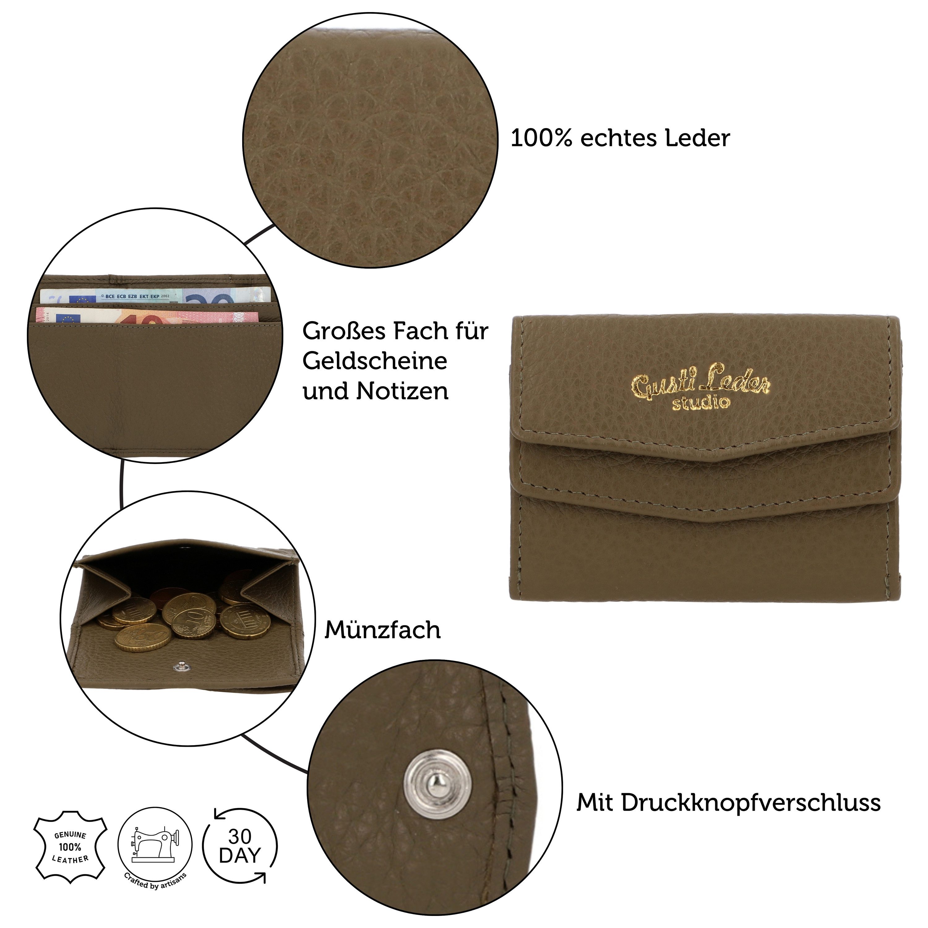 Gusti Leder Geldbörse Gusti Leder Portemonnaie Adelmo (1-tlg)