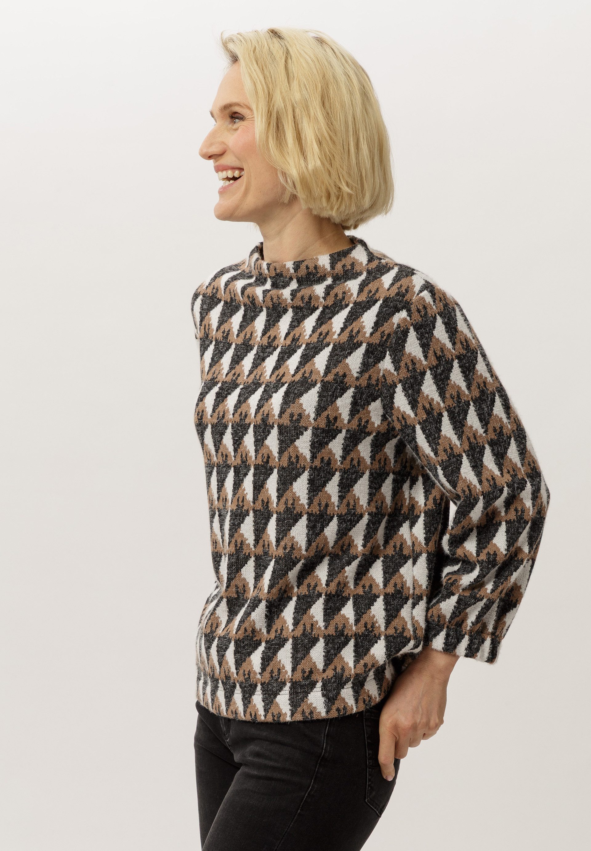 FRANK WALDER Strickpullover in Jaquard-Dessin