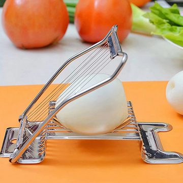 SOTOR Eierschneider Eierschneider 2-in-1,Eierteiler aus Edelstahl-Draht Egg Slice Splitte, (1-tlg), mit Scheiben Haltbarkeit Keilen Eischneidewerkzeug für Gekochten Eiern