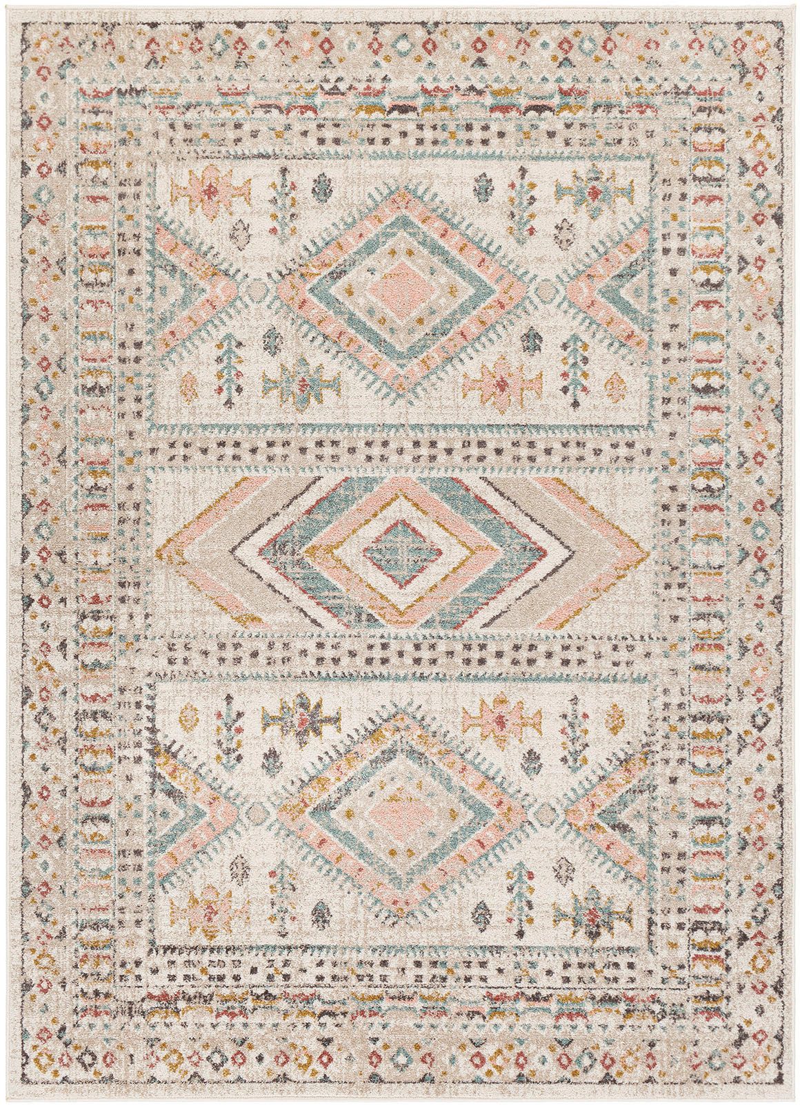 Livabliss Teppich JAIPUR, rechteckig, Höhe: 13 mm, Orient-Optik, Vintage Design, Boho Stil, Kurzflor, Wohnzimmer