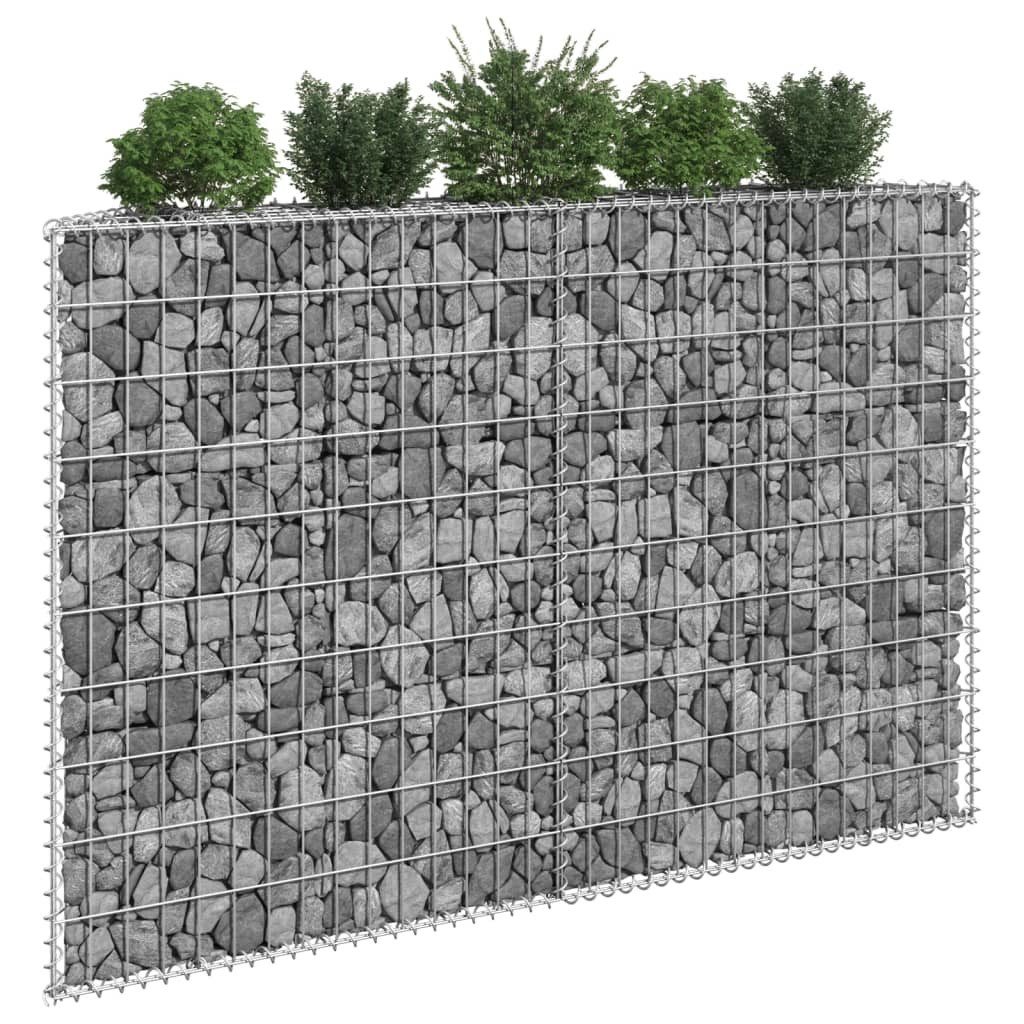 vidaXL Hochbeet Gabionen-Hochbeet Trapezform Verzinkter Stahl 150x20x100 cm