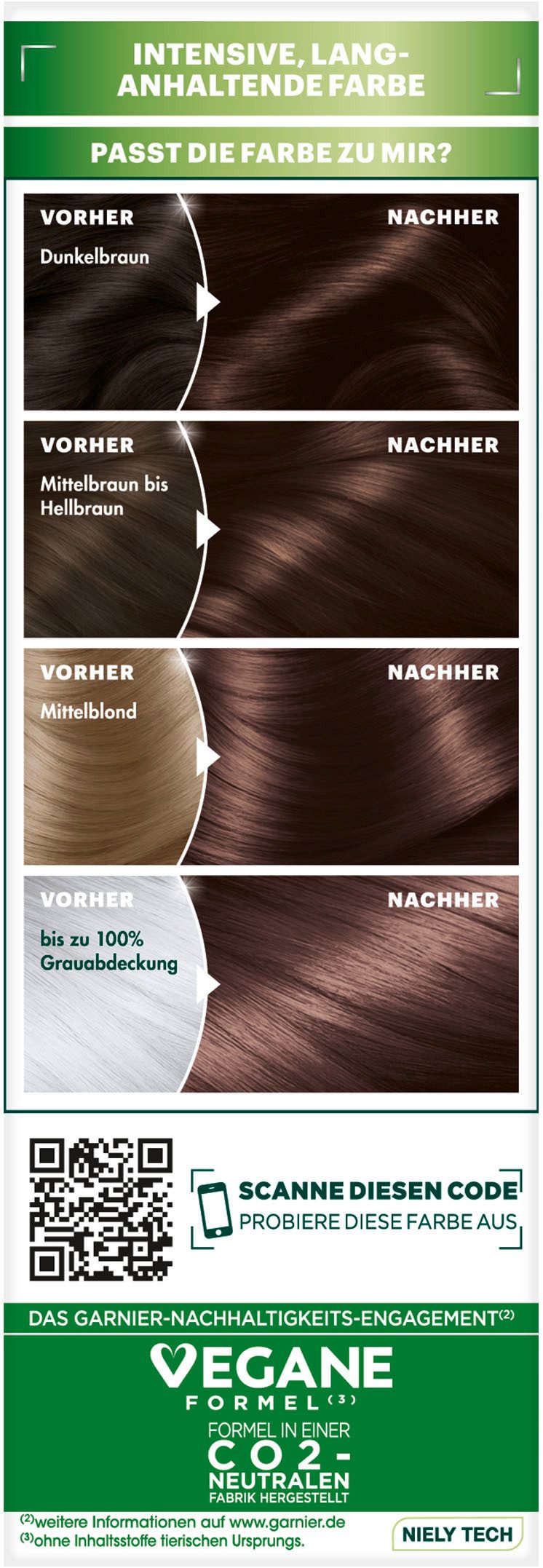 GARNIER Coloration Garnier Nutrisse Creme, Packung, 3-tlg., mit pflegender Formel