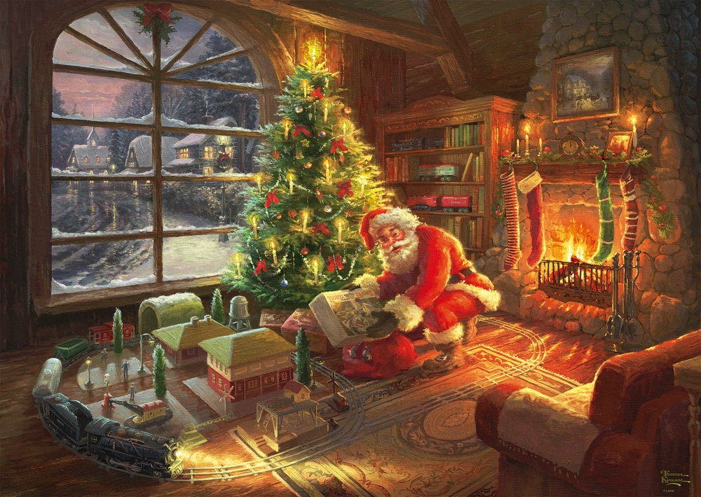Schmidt Spiele Puzzle 1000 Teile Puzzle Thomas Kinkade Der Weihnachtsmann i günstig online kaufen