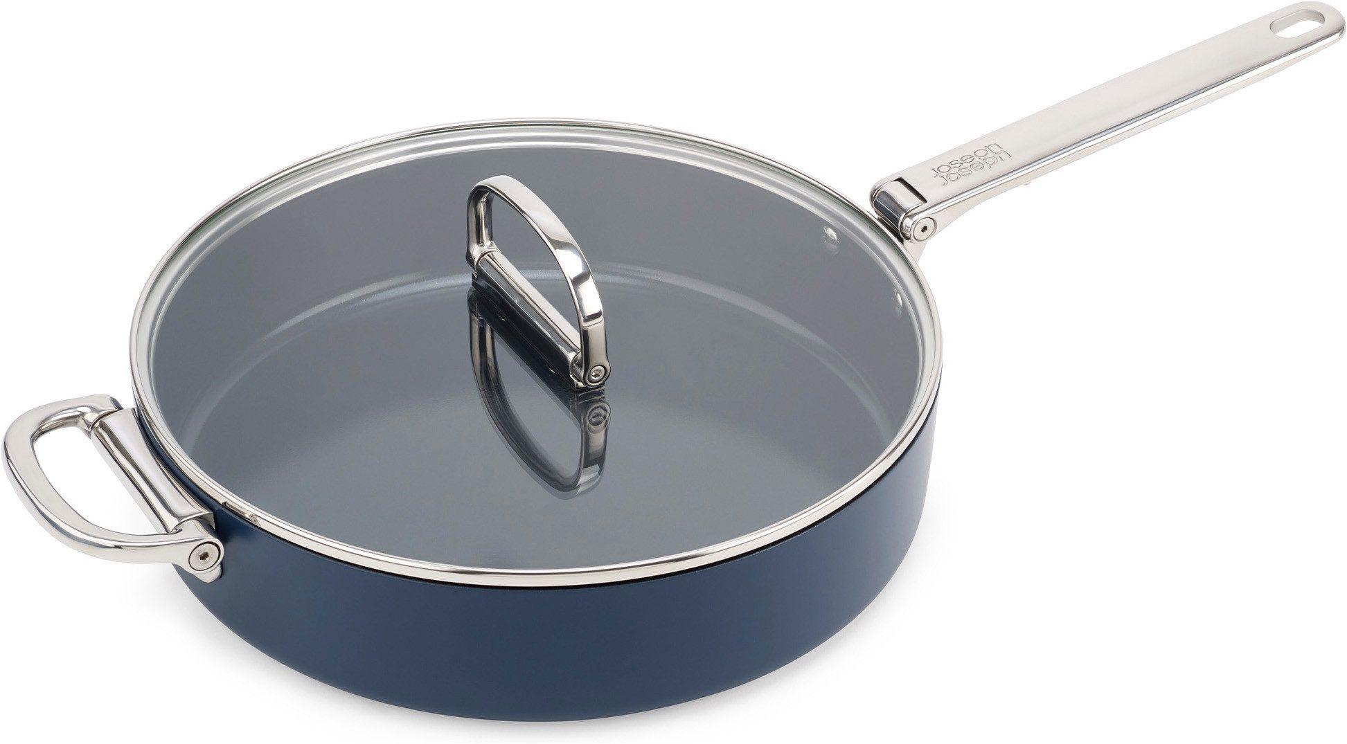 Joseph Joseph Bratpfanne Space 28 cm Antihaft-Bratpfanne, (1-tlg., Pfanne inkl. Deckel), abklappbare Griffe für maximalen Stauraum