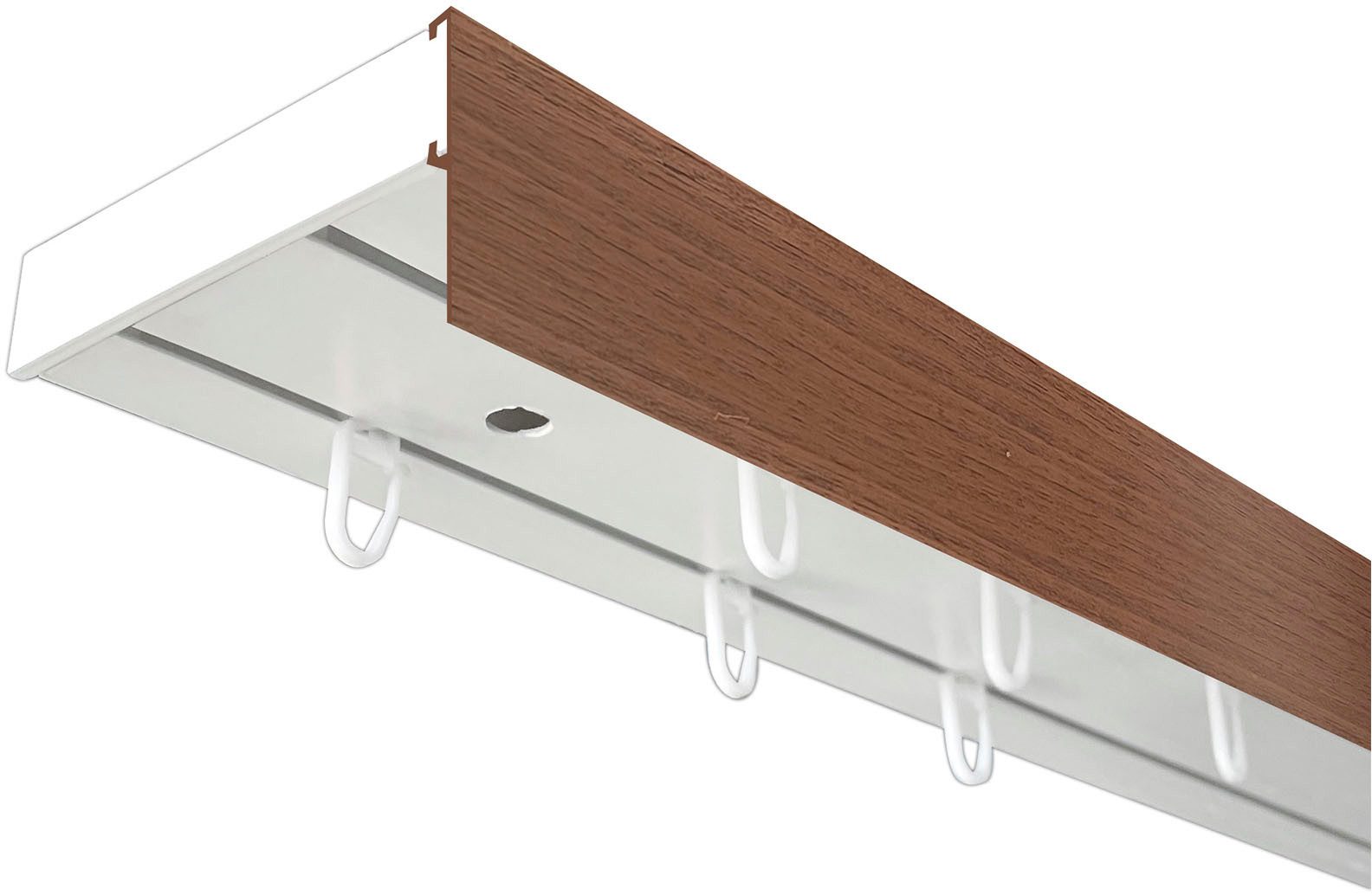 SN DECO GROUP Gardinenschiene Vorhangschiene SH (1) mit Blende 5 cm, 2-läufig, Fixmaß, mit Bohren, verschraubt, Kunststoff