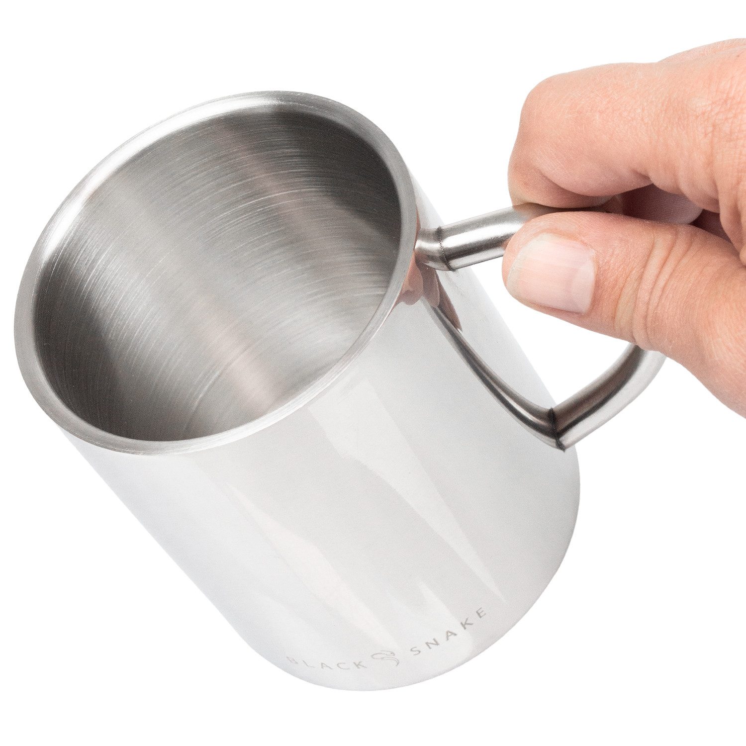 Black Snake Geschirr-Set Camping Geschirr Set Edelstahl mit Teller Tasse Besteck (3-tlg), 1 Personen, Edelstahl, Camping Geschirr Set mit Thermotasse und Lunchbesteck