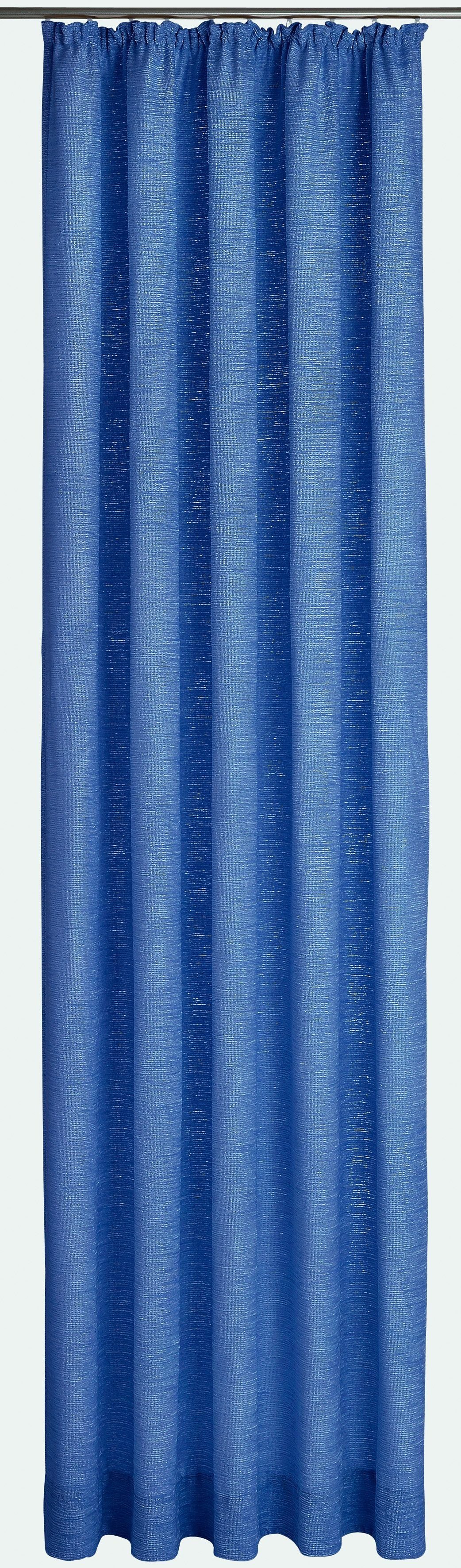 Vorhang Tromsö, Kräuselband Wirth, (1 St), Chenille blau blickdicht