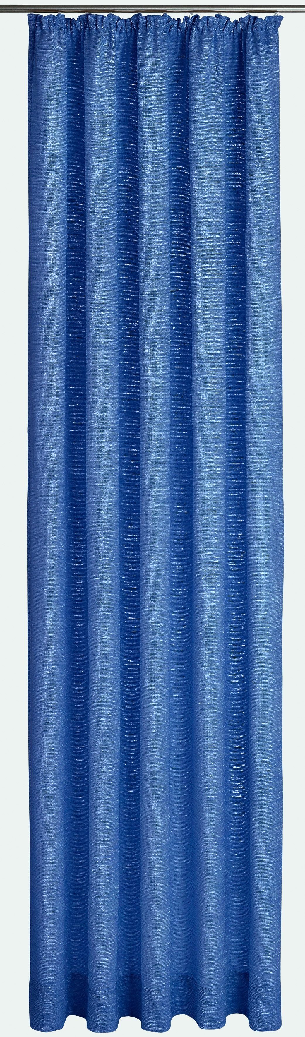 blickdicht, royalblau g/m², Kräuselband (1 Vorhang St), 234 Chenille Trondheim Wirth,