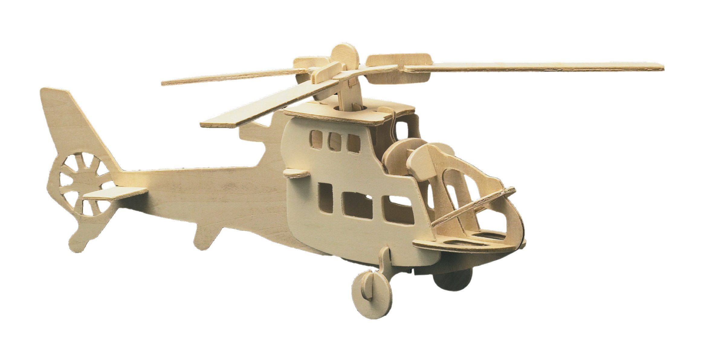 Pebaro 3D-Puzzle Holzbausatz Hubschrauber, 850/3, 24 Puzzleteile