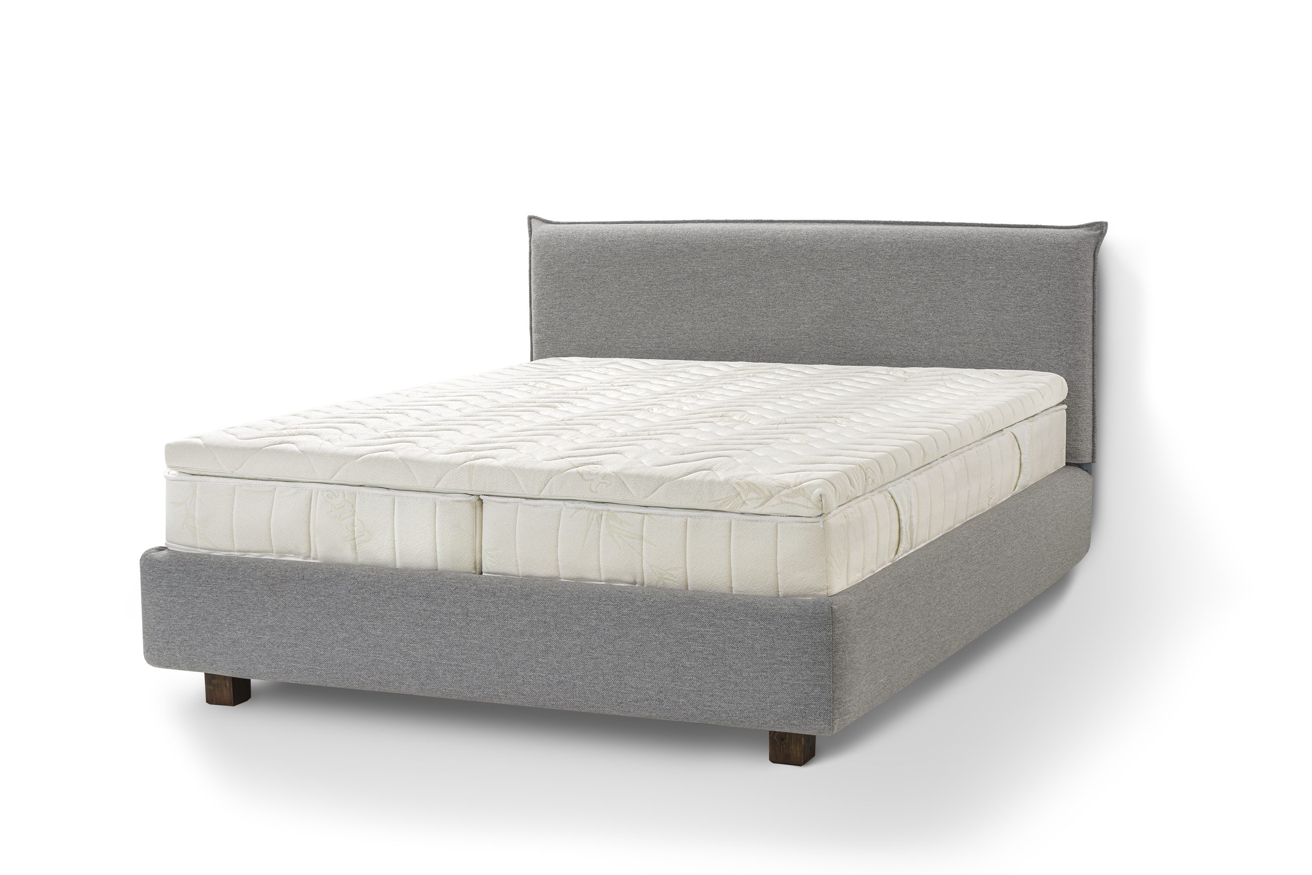 Letti Moderni Holzbett Bett Puro, hergestellt aus hochwertigem Massivholz Siena Gray