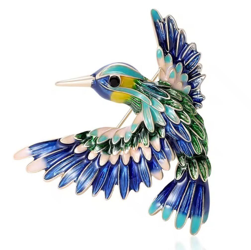 Dark-Desires Brosche Süße Kolibri Brosch im Vintage-Stil, Damen Brosche vintage Accesssoire retro Anstecknadel